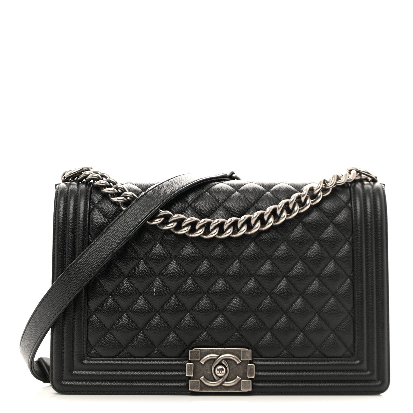 Caviar Quilted New Medium Boy Flap Black