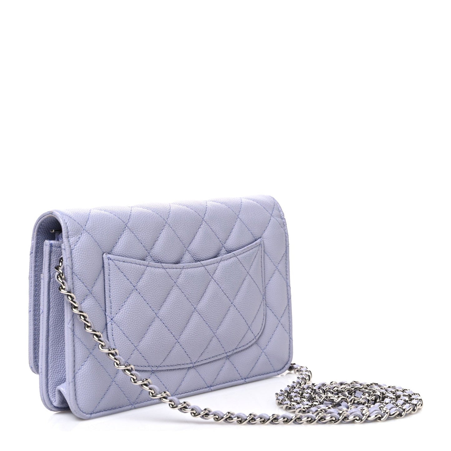 Caviar Quilted Wallet on Chain WOC Light Purple