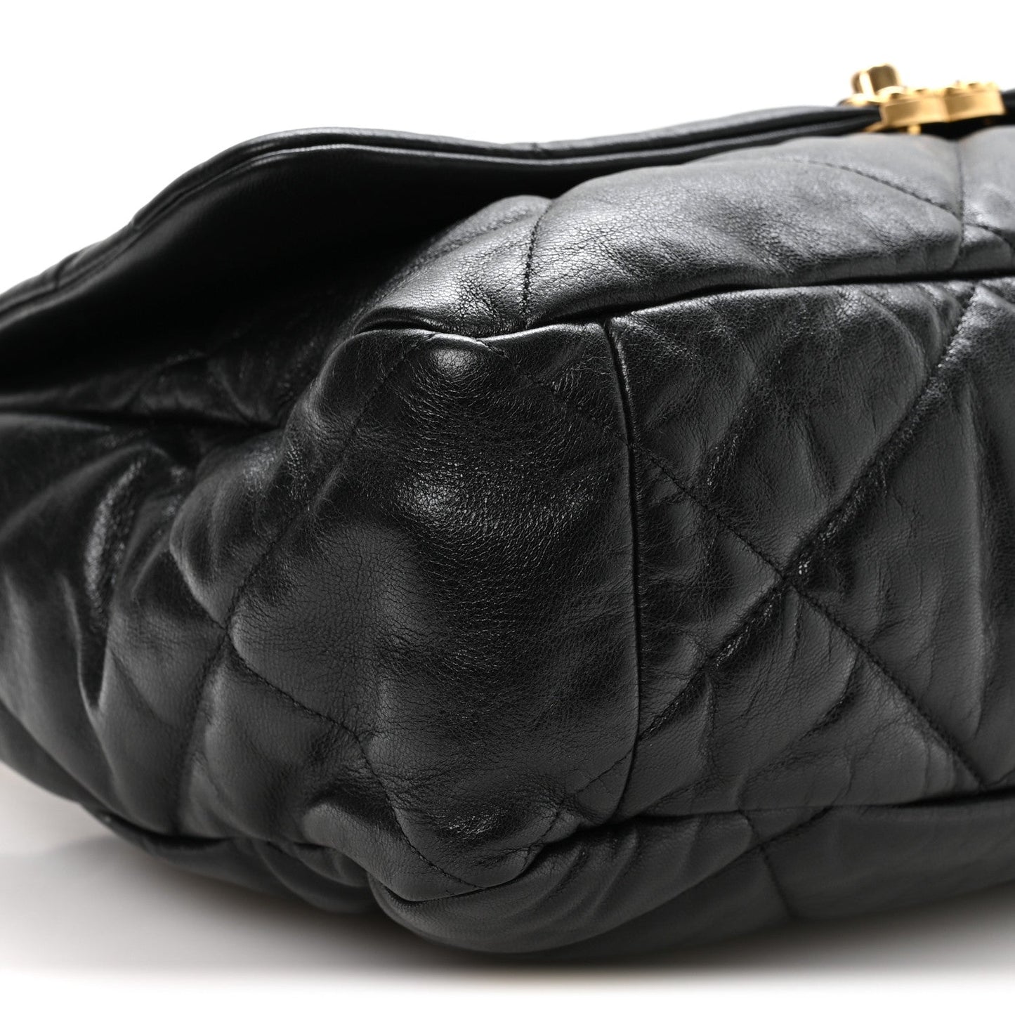 Goatskin Quilted Maxi Chanel 19 Flap Black