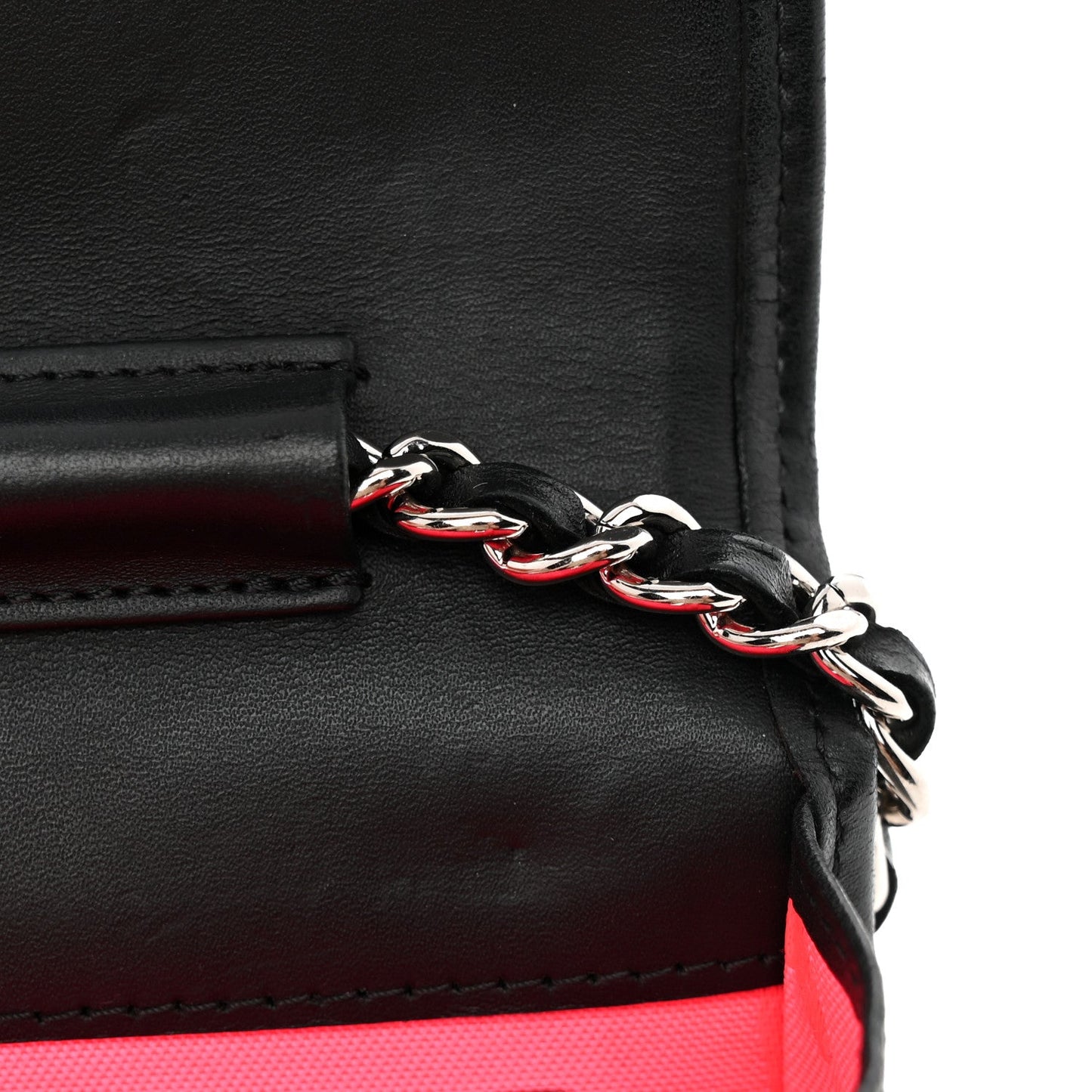 Calfskin Quilted Cambon Wallet on Chain WOC Black