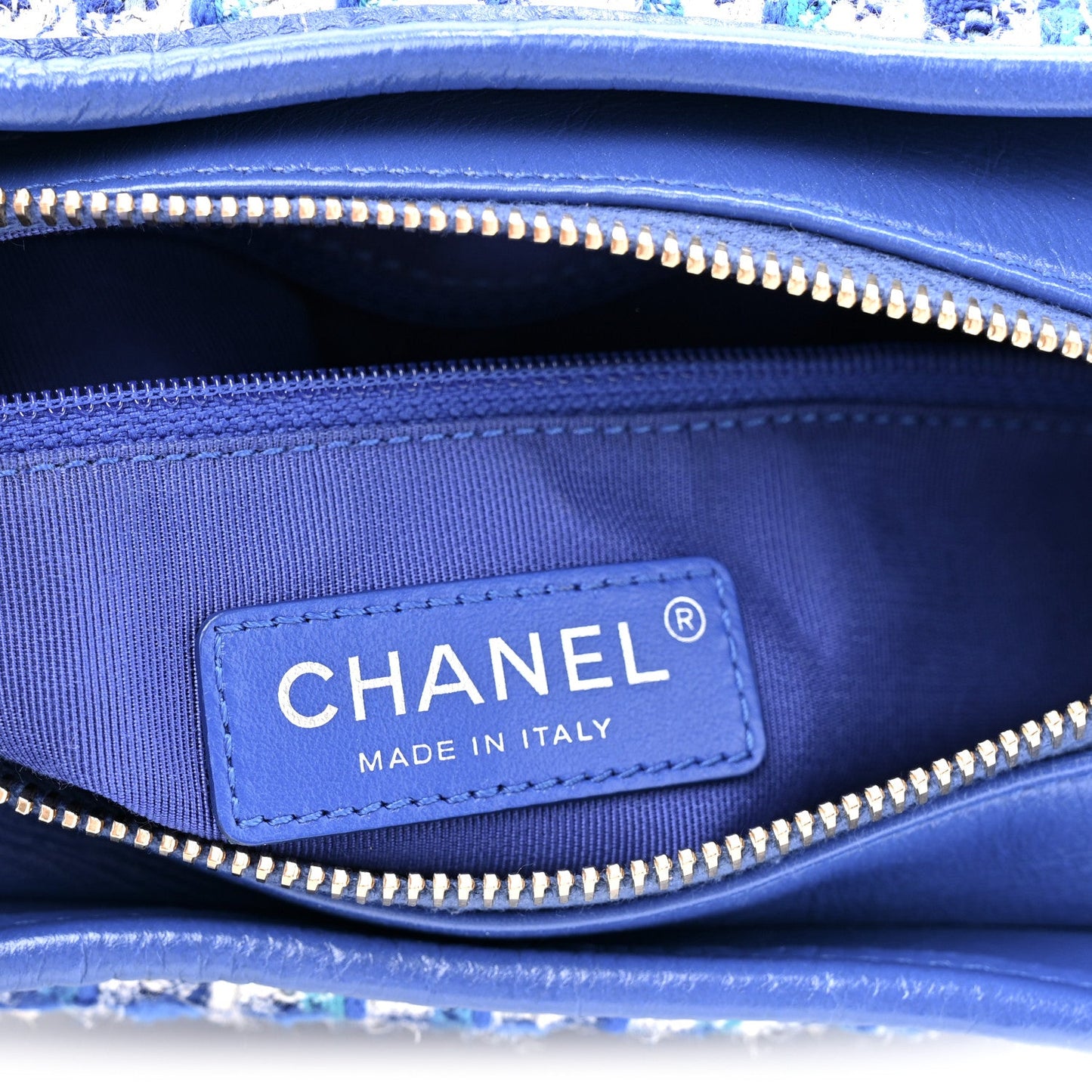 Tweed Calfskin Small Gabrielle Hobo Royal Blue