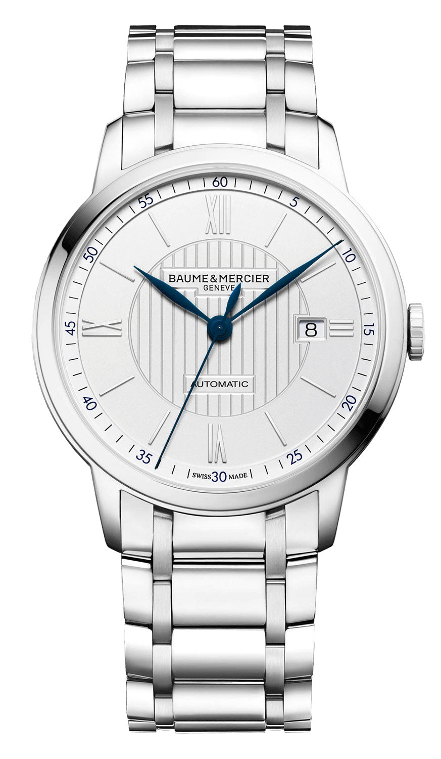 Baume & Mercier Classima Stainless Steel Automatic Silver Dial Date Mens Watch M0A10334