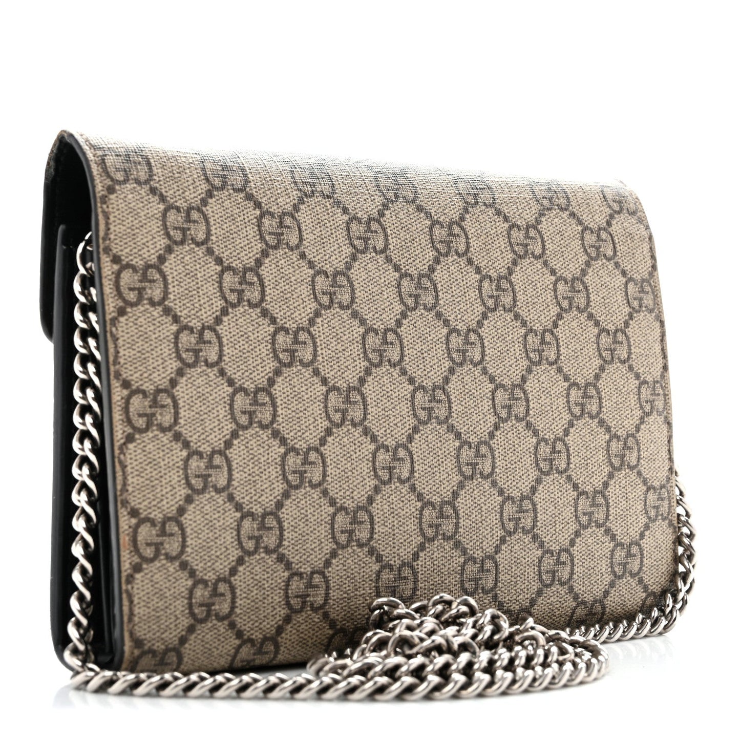 GG Supreme Monogram Mini Dionysus Chain Wallet Beige Black