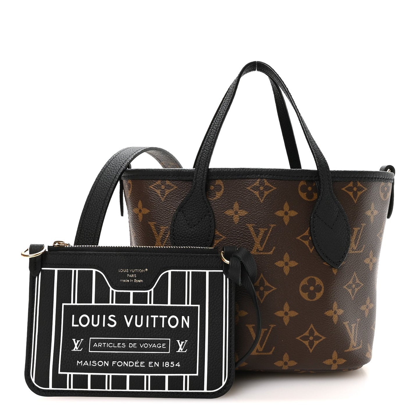 Monogram Neverfull Inside Out Bandouliere BB Black