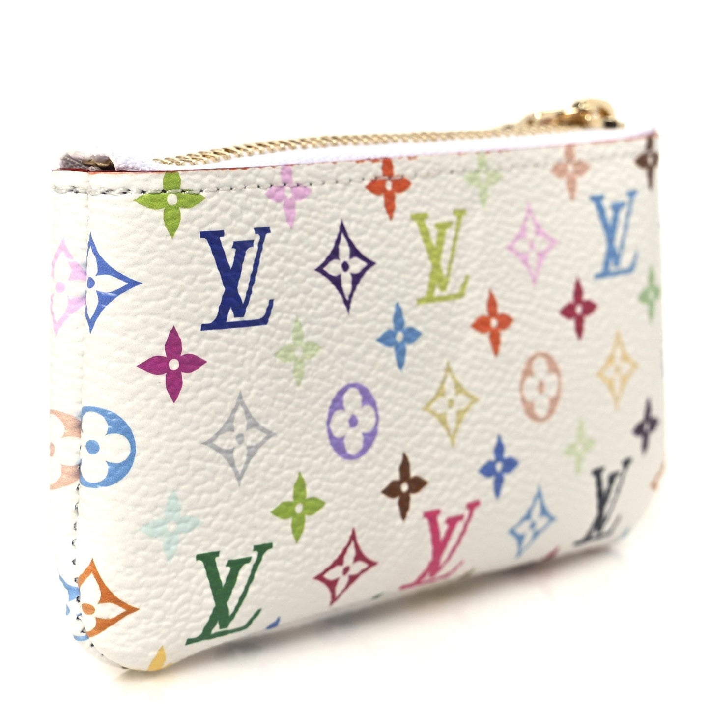 LV X TM Monogram Multicolor Key Pouch White