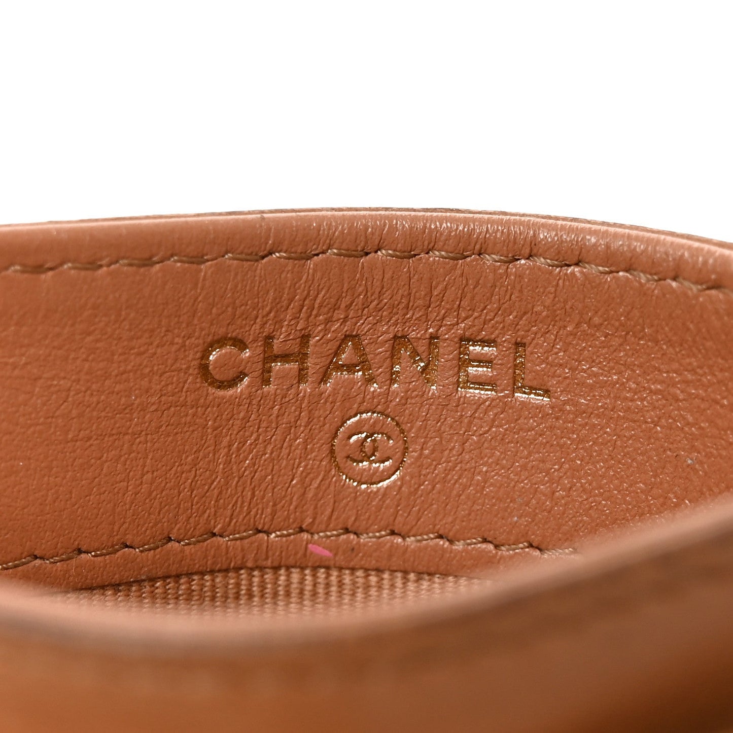Lambskin Quilted Chanel 19 Card Holder Brown