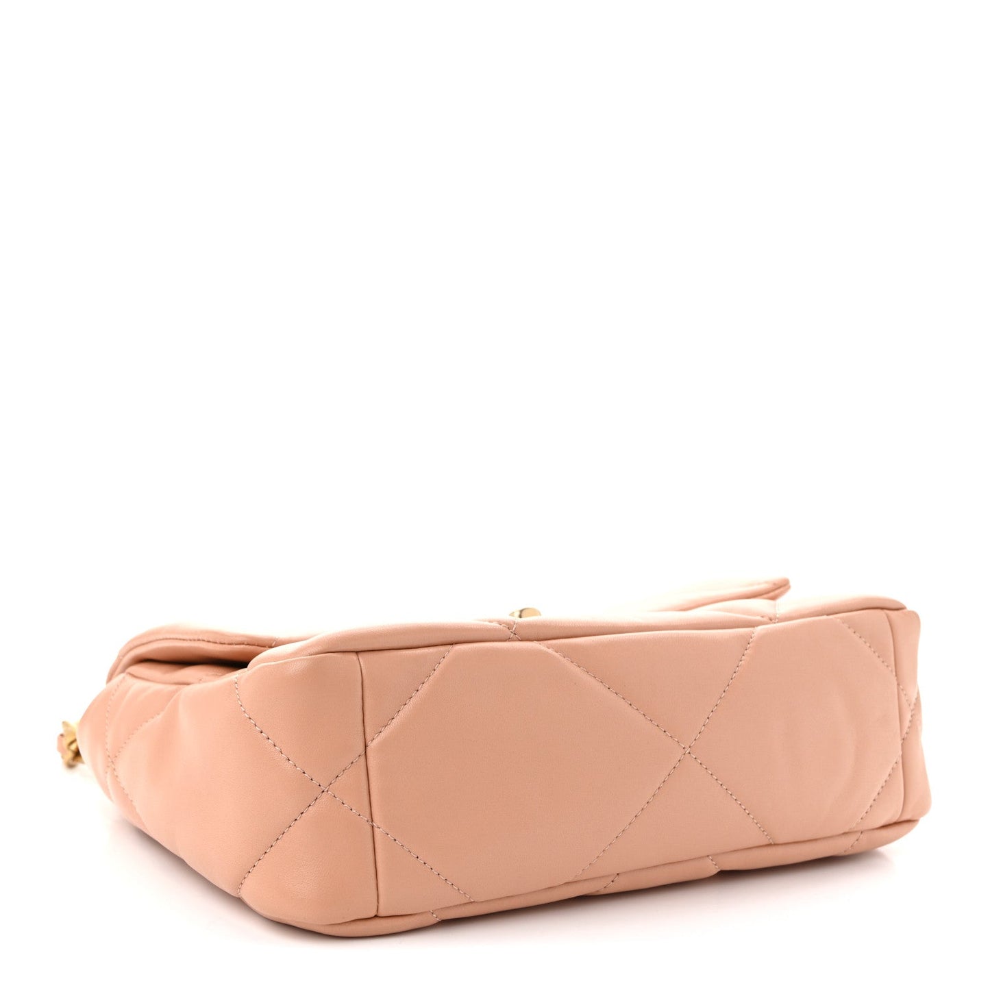 Lambskin Quilted Medium Chanel 19 Flap Beige