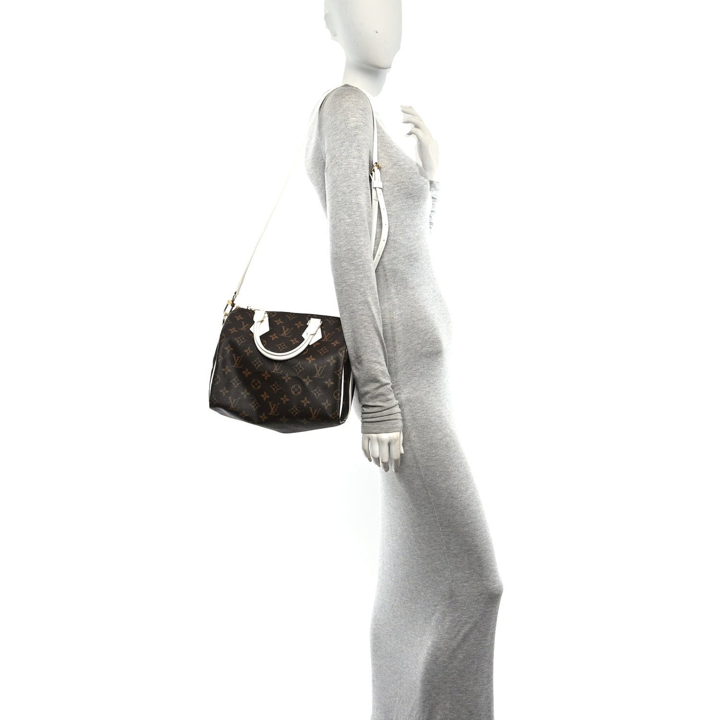 Monogram LV Match Speedy Bandouliere 25 White