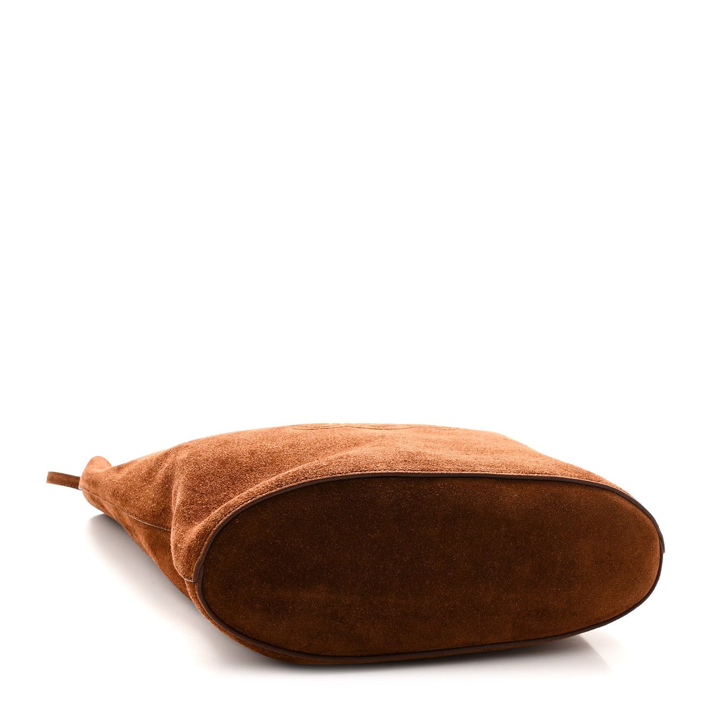 Suede Calfskin Reversible Triomphe Bucket Bag Brown