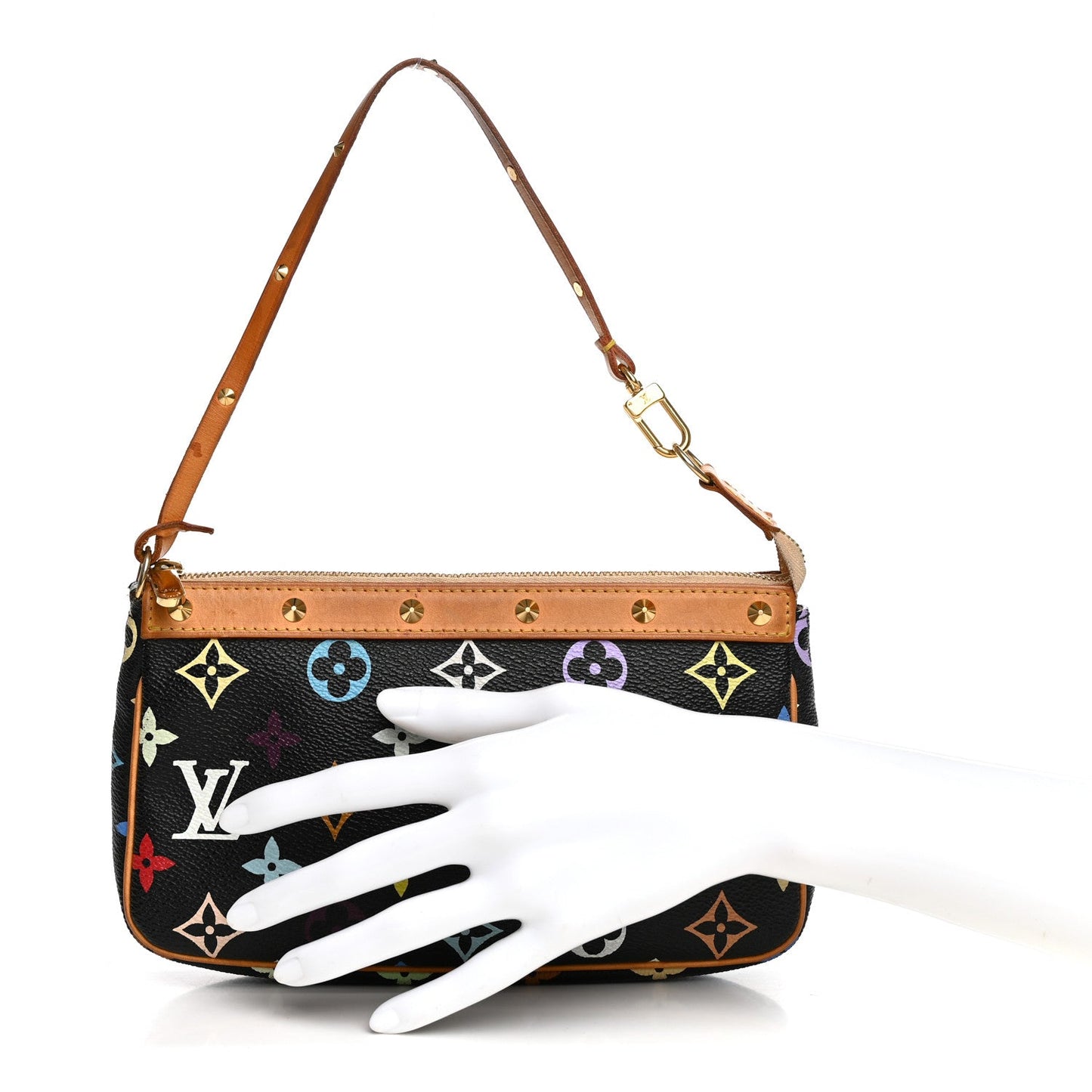 Monogram Multicolor Pochette Accessories Black