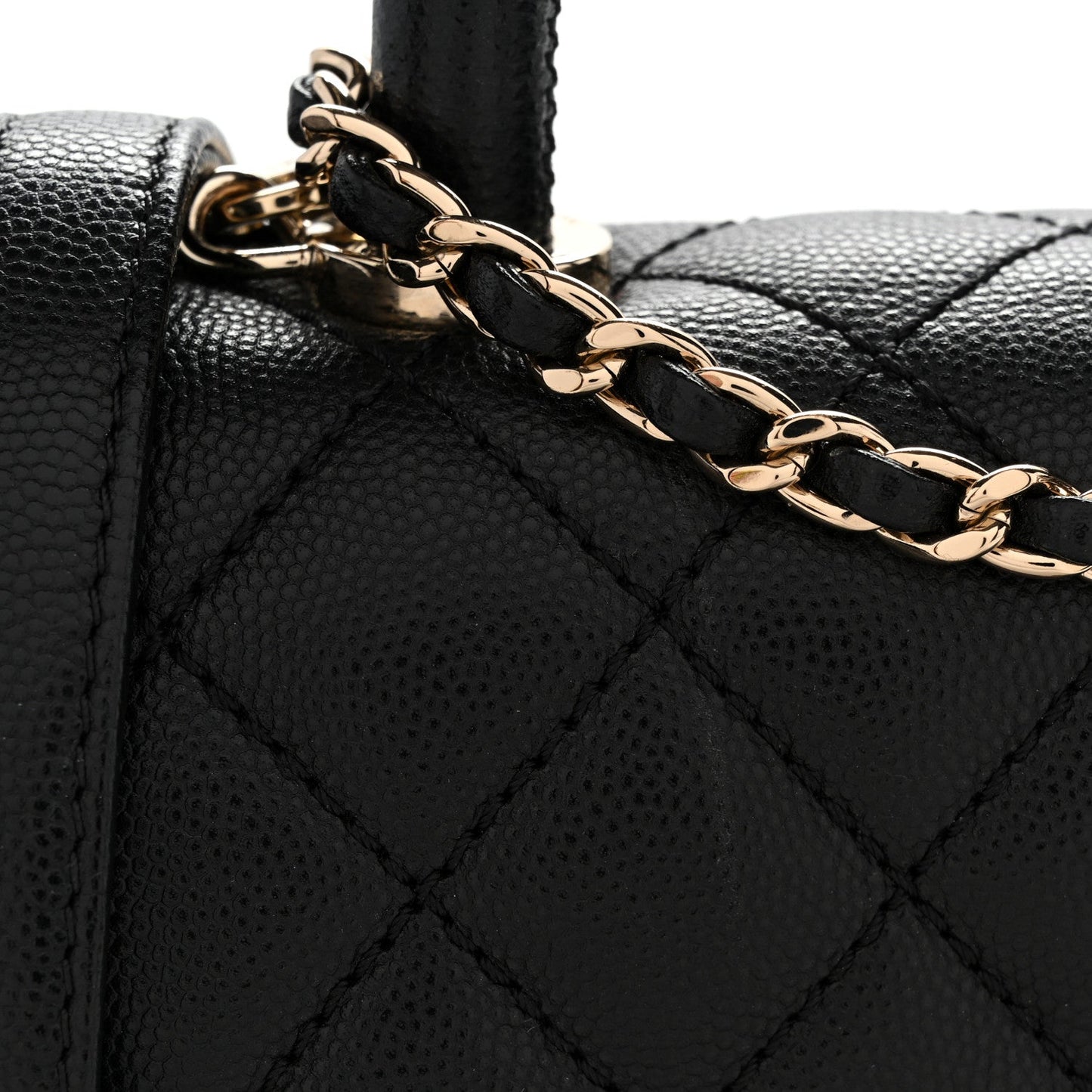 Caviar Quilted Extra Mini Coco Handle Flap Black