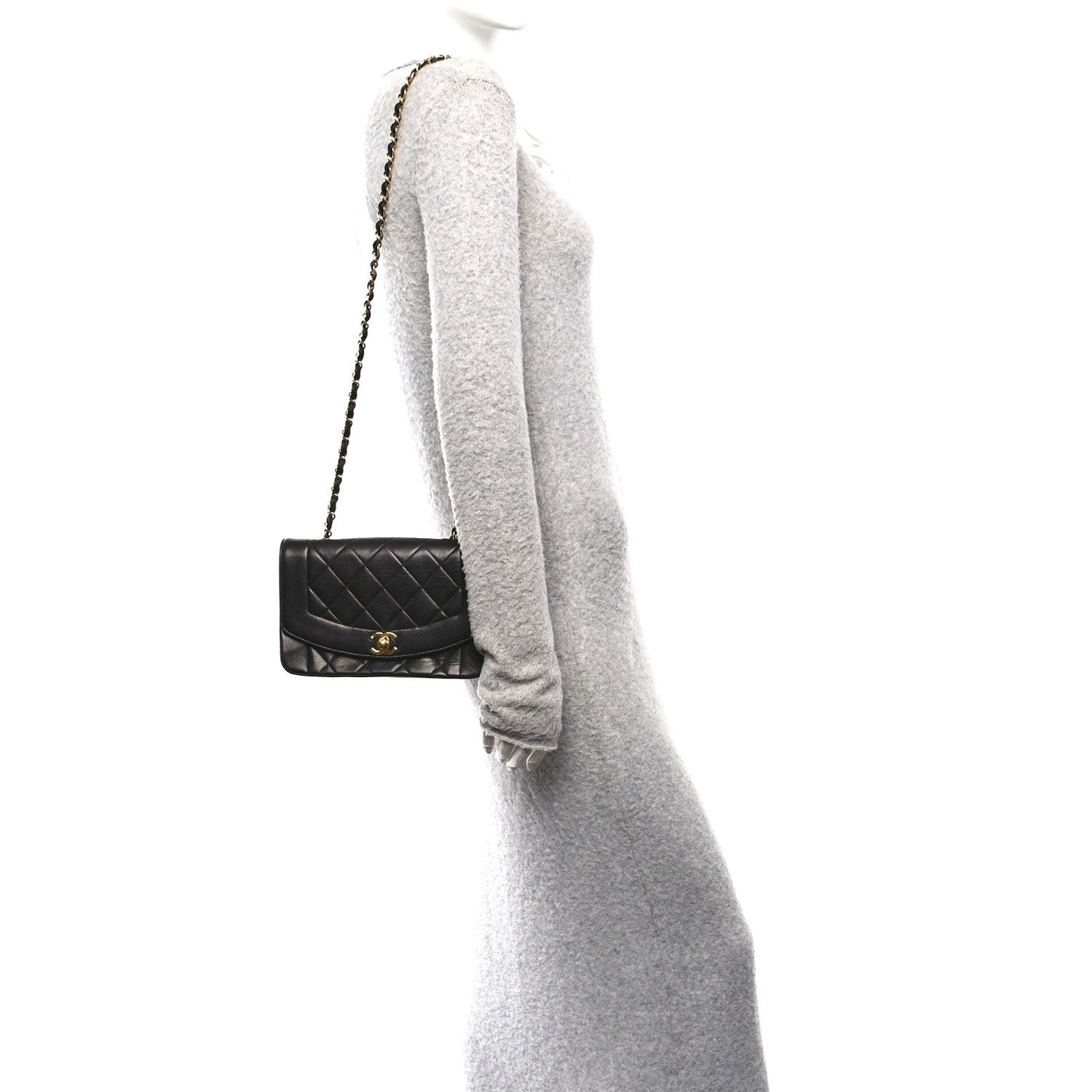 Lambskin Quilted Small Single Flap Black