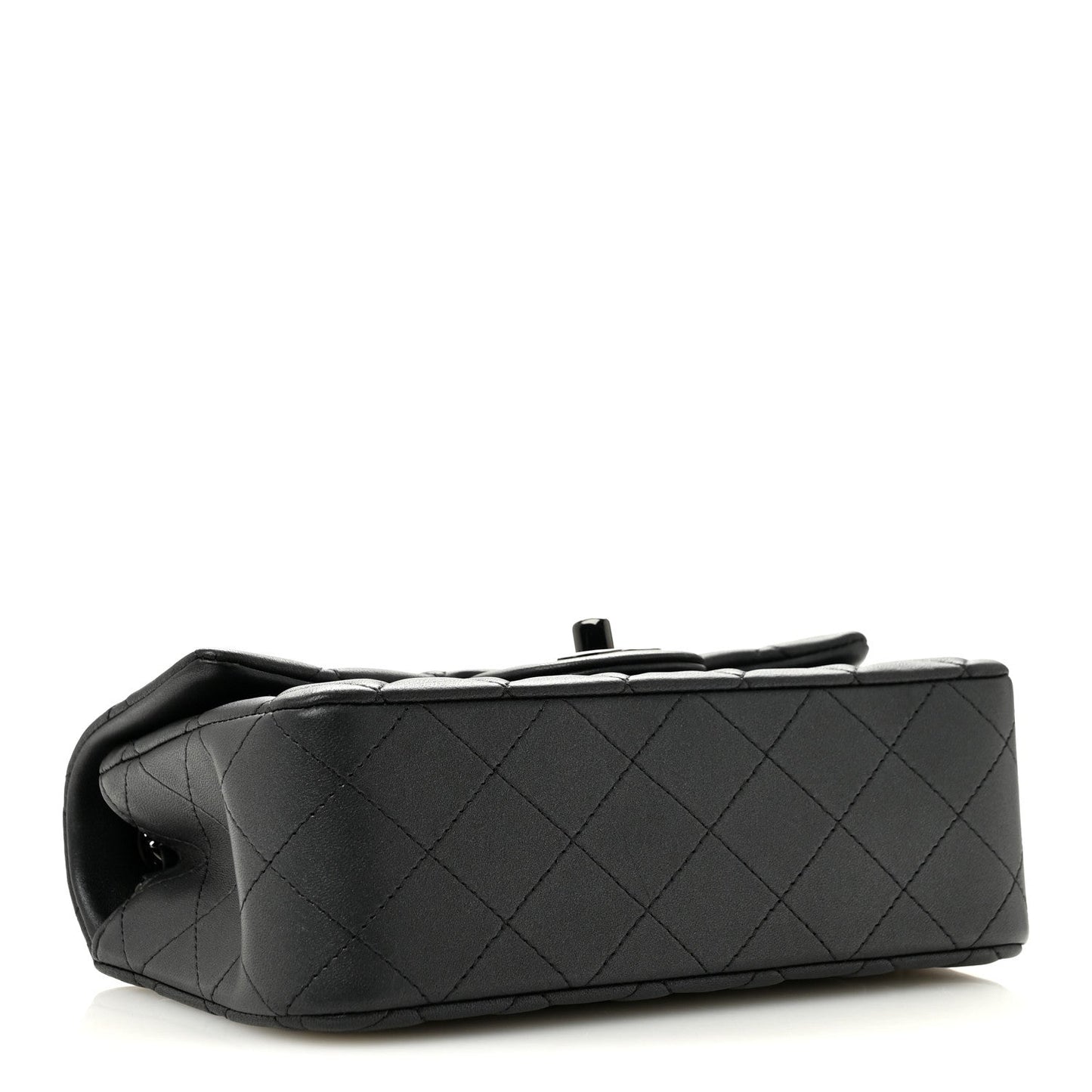 Lambskin Quilted Mini Rectangular Flap So Black