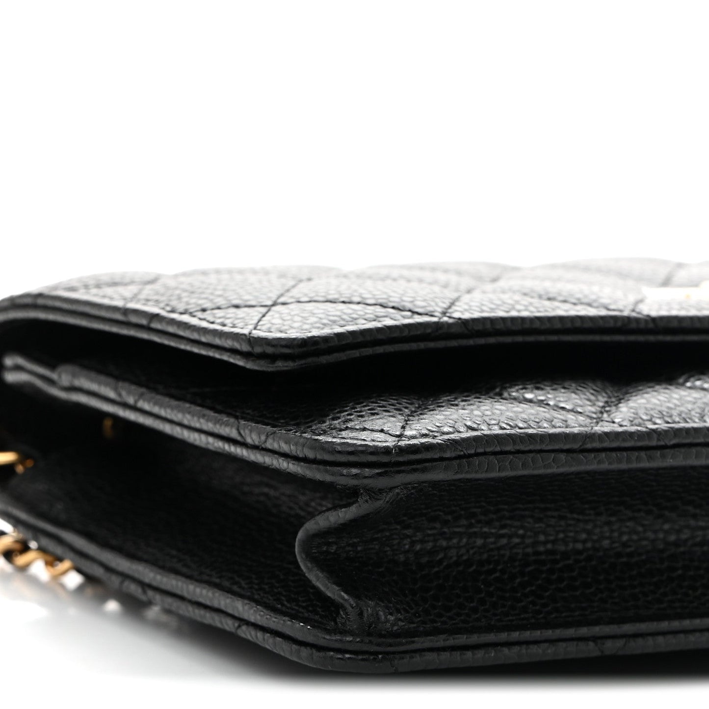 Caviar Quilted CC Turnlock Wallet On Chain WOC Black
