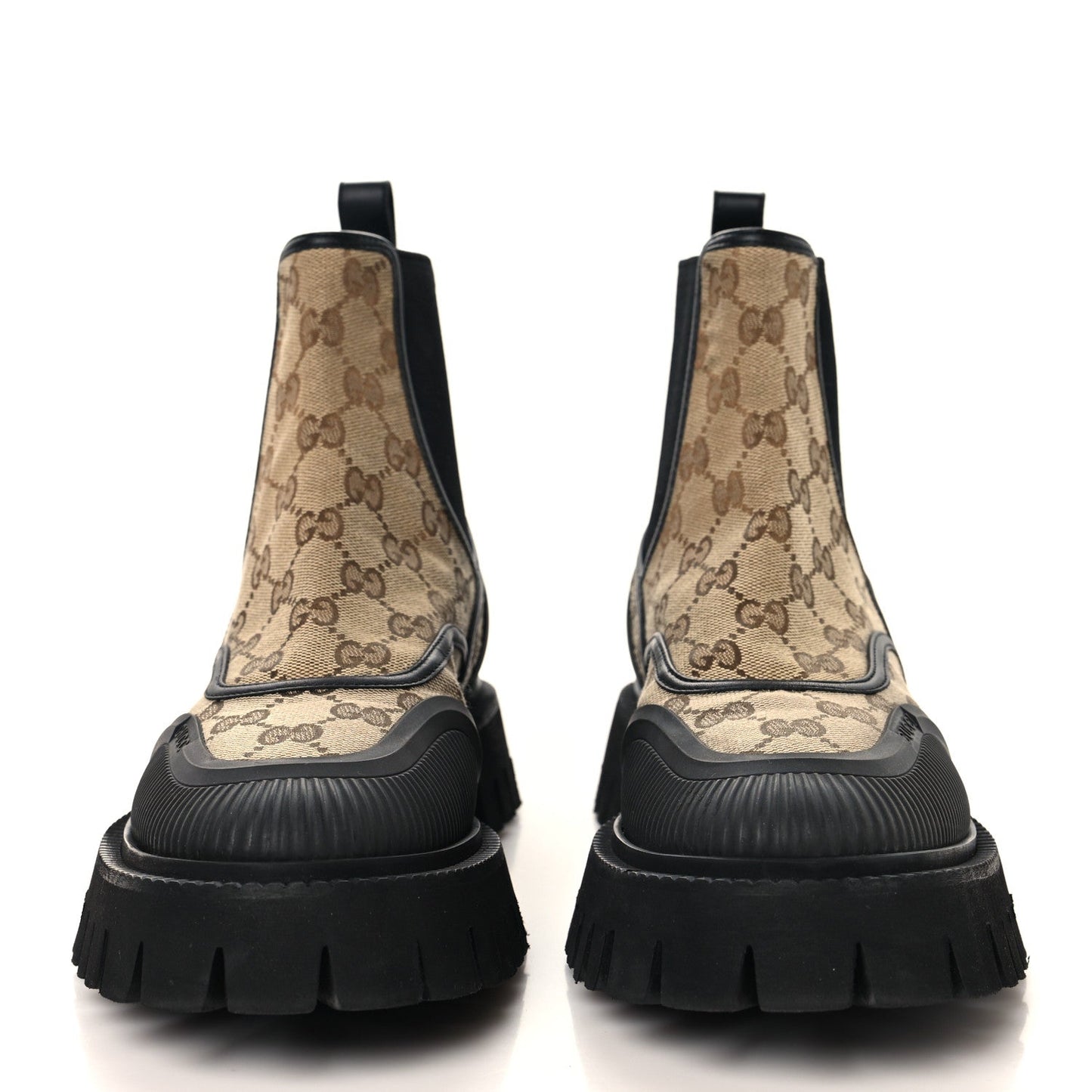 GG Supreme Monogram Ankle Booties 39 Beige Ebony Black