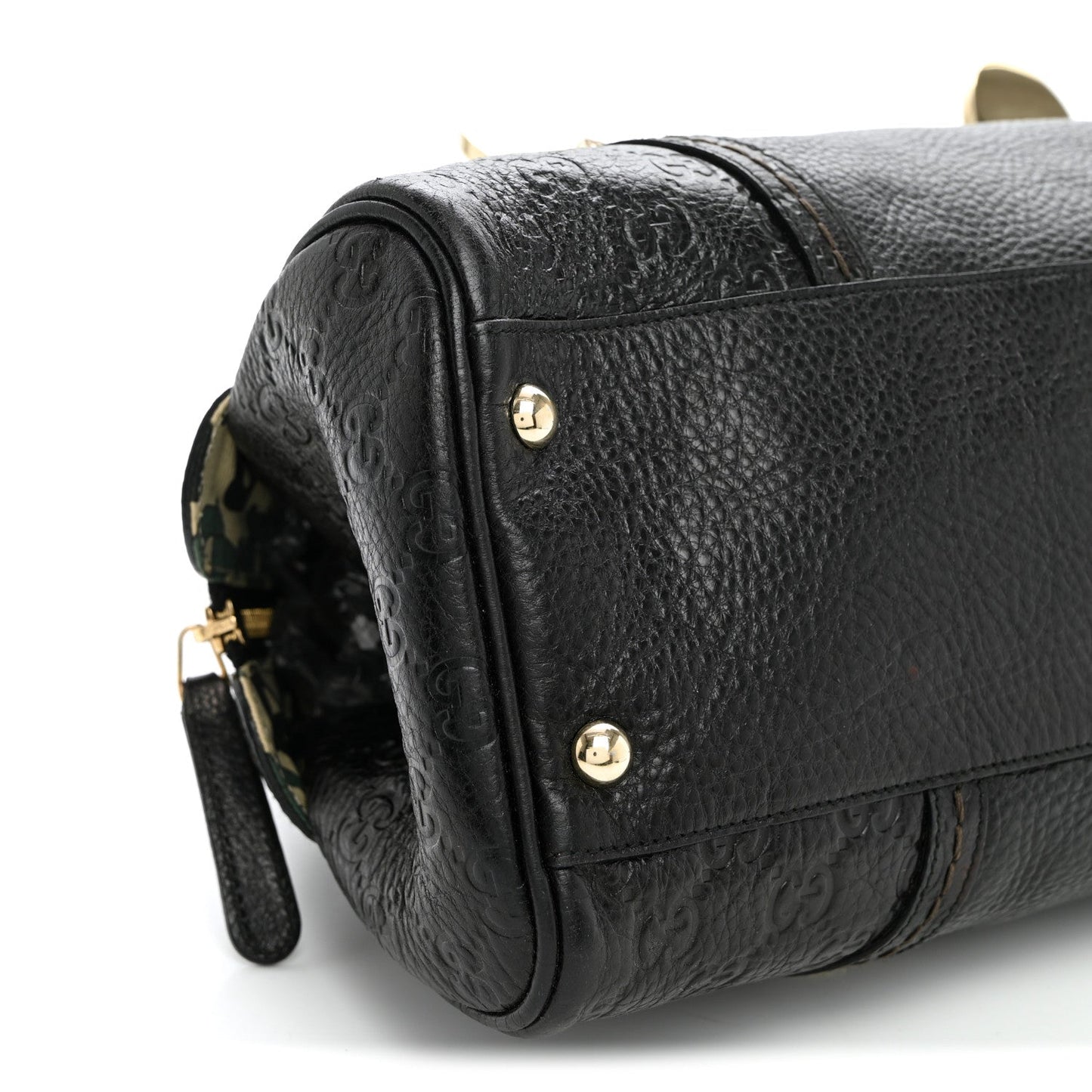 Calfskin Guccissima Signoria Bowler Bag Black