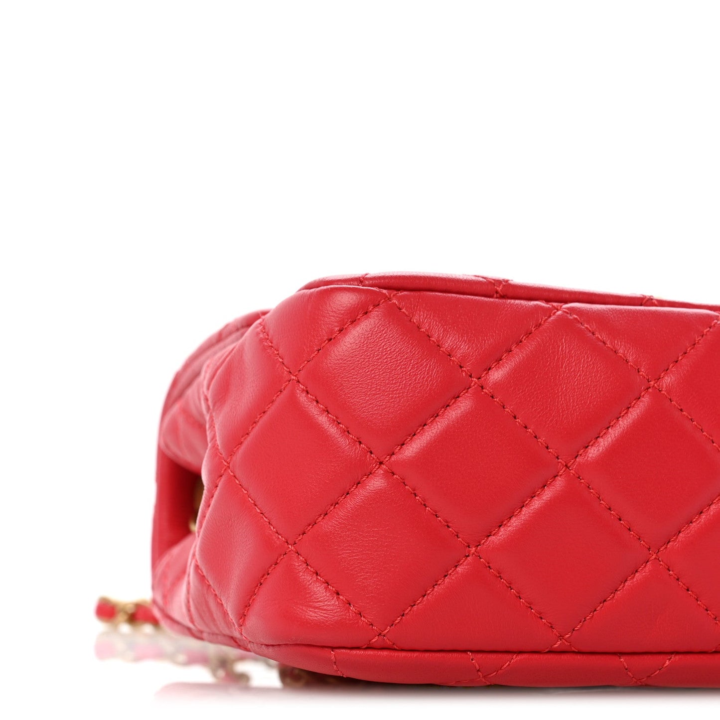 Lambskin Quilted Mini Pearl Crush Flap Pink