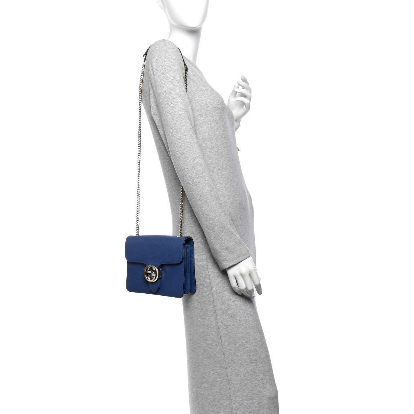 Dollar Calfskin Small Interlocking G Shoulder Bag Caspian