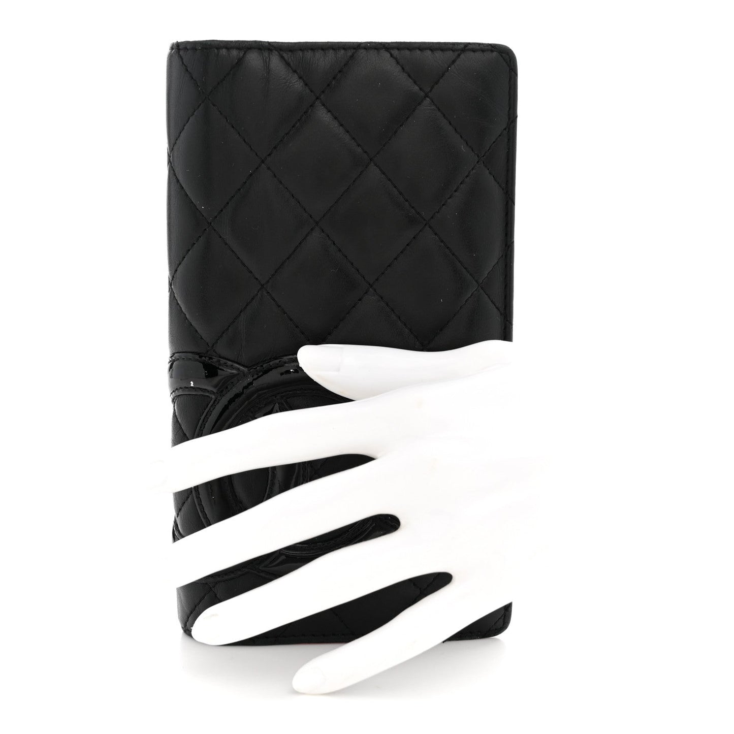 Calfskin Quilted Cambon Yen Wallet Black