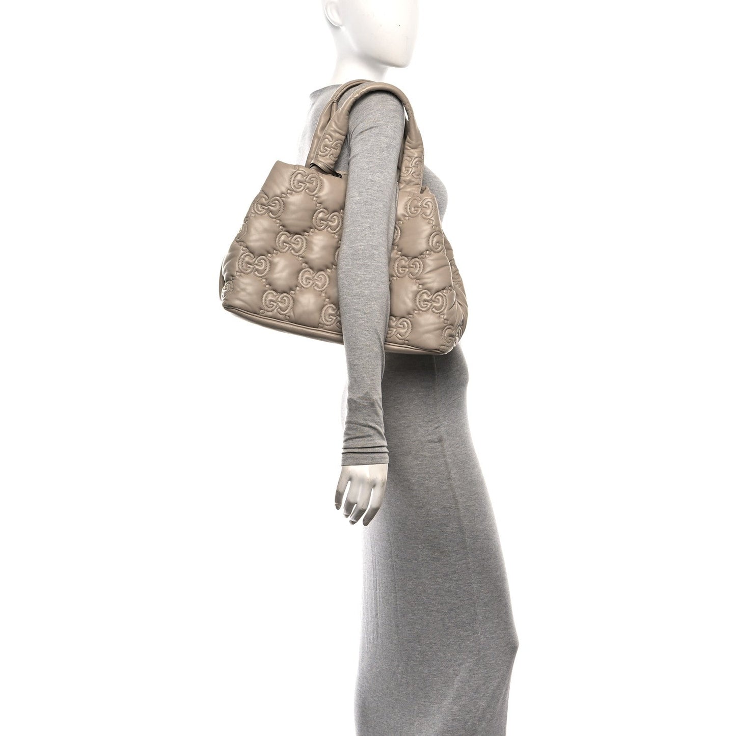 Calfskin GG Matelasse Large Tote Beige