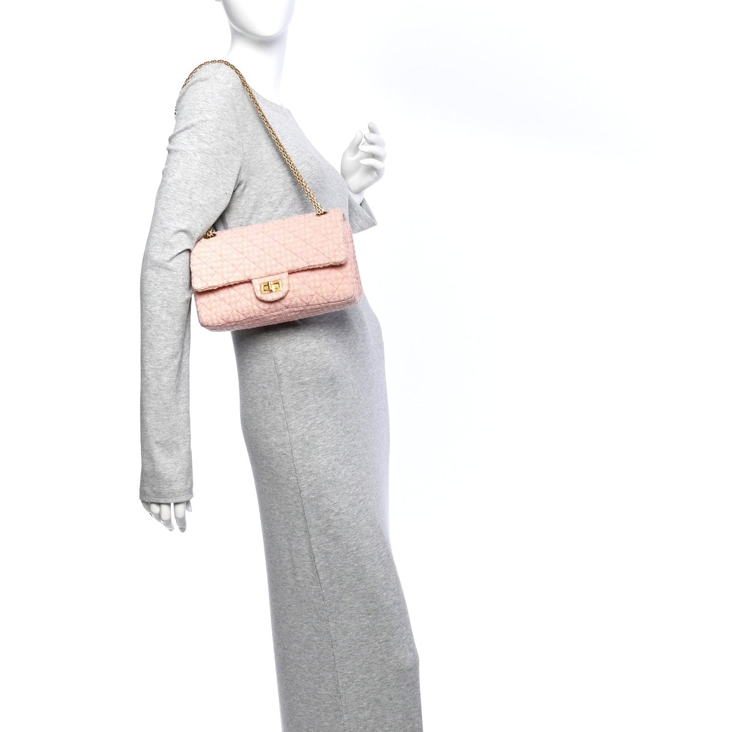 Wool Tweed Quilted 2.55 Reissue 225 Flap Light Pink
