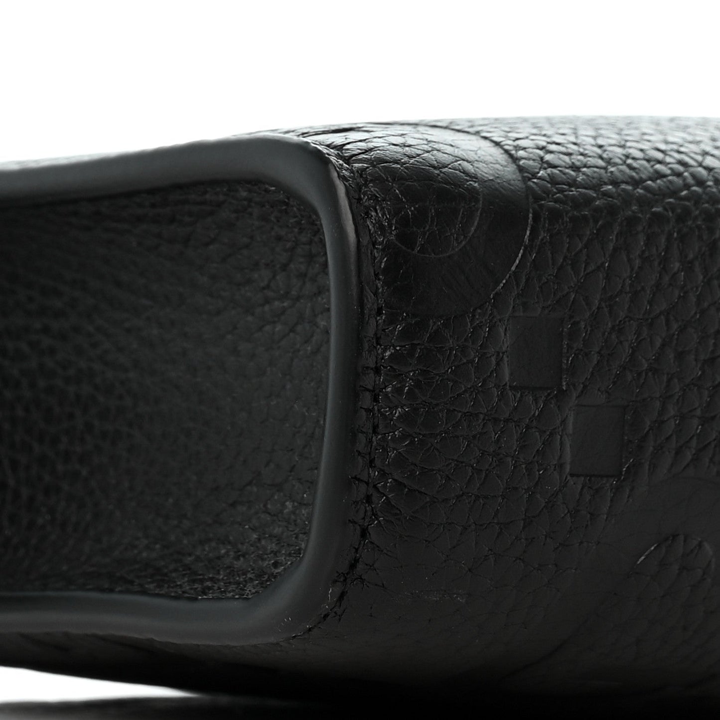 Monogram Jumbo GG Textured Dollar Calfskin Crossbody Bag Black