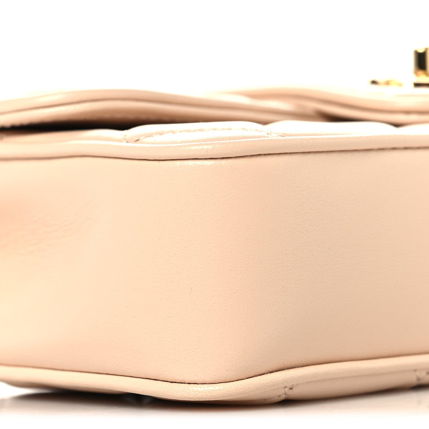 Lambskin Quilted Tab Mini Flap Beige