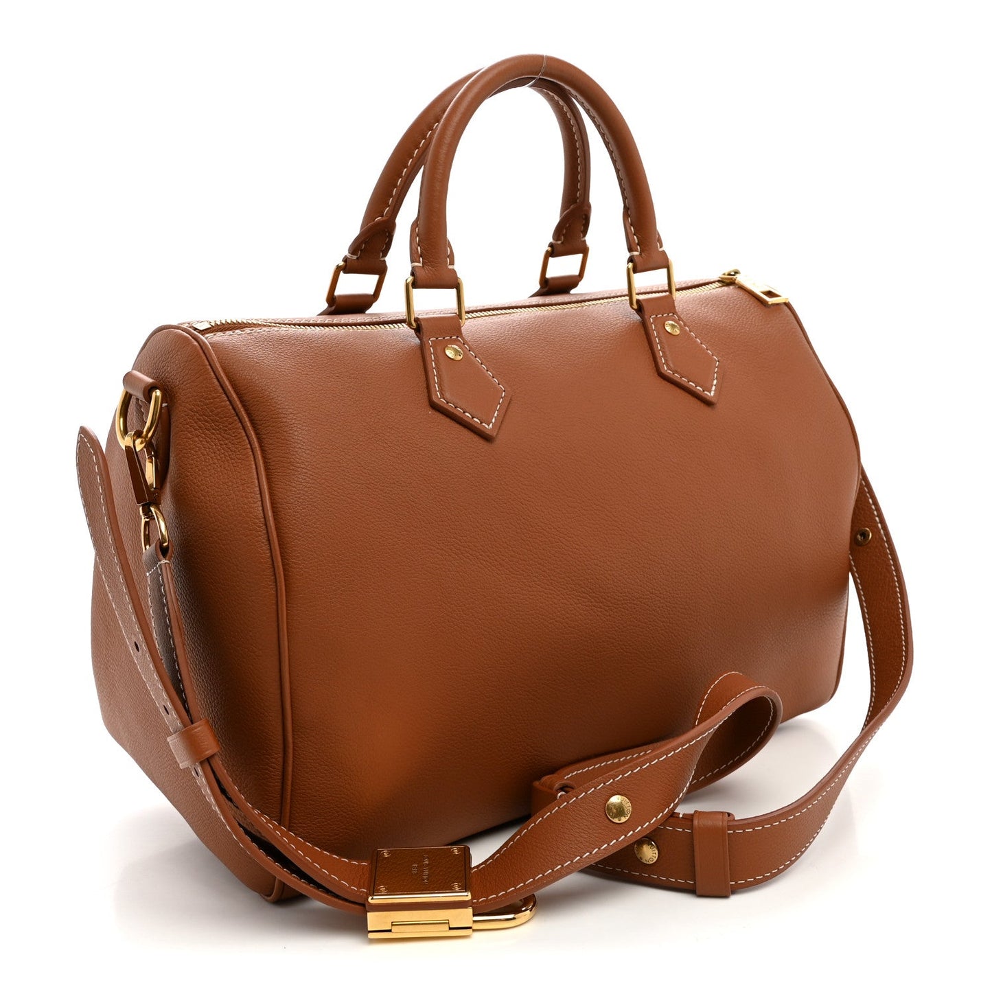 Grained Calfskin Low Key Speedy 30 Cognac