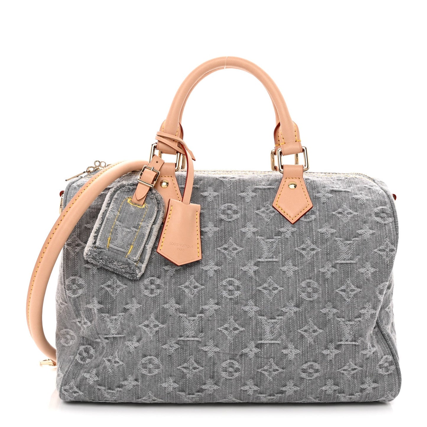 Monogram Denim Speedy Soft 30 Washed Gray