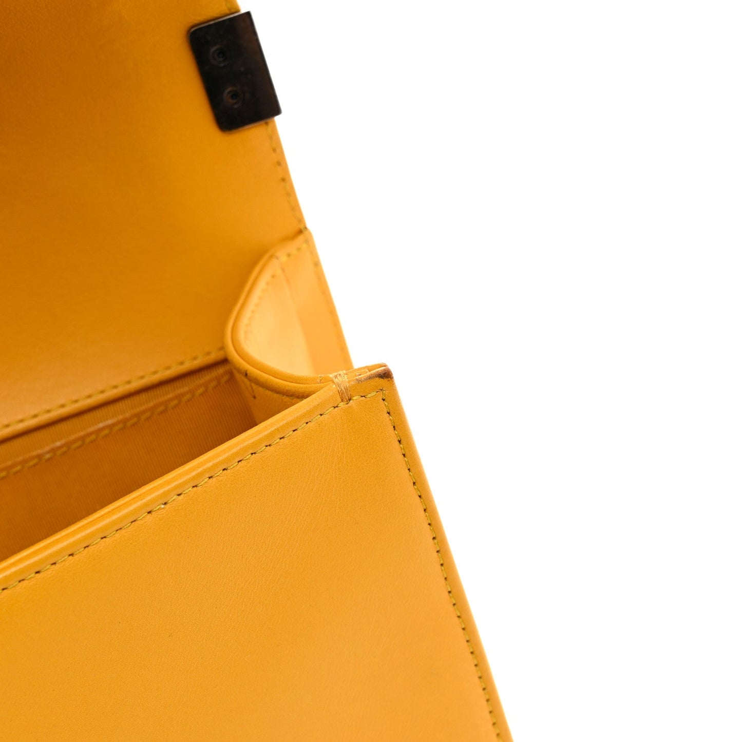 Lambskin Quilted Medium Boy Flap Yellow