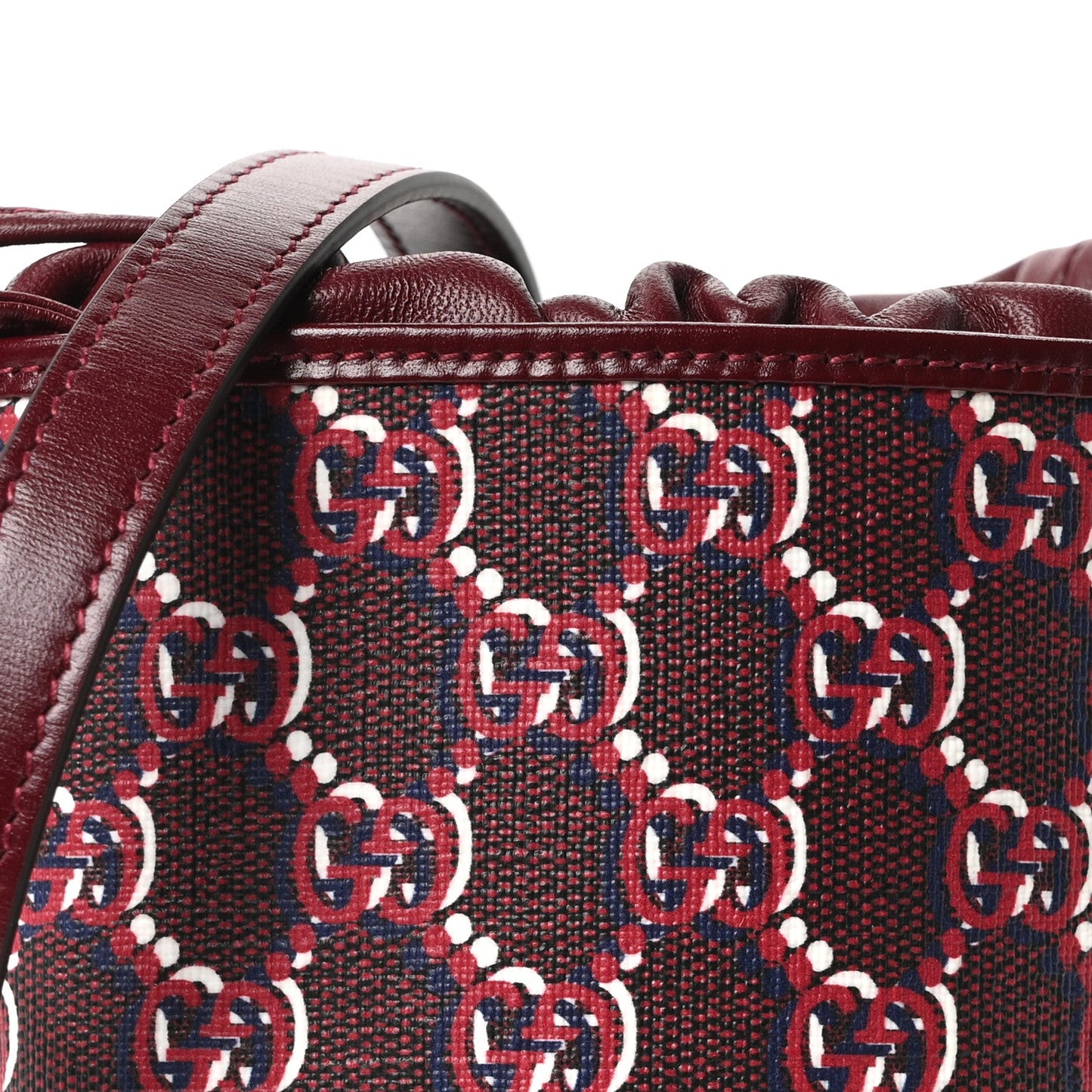 GG Shadow Monogram Mini Bucket Bag Rosso Ancora Red