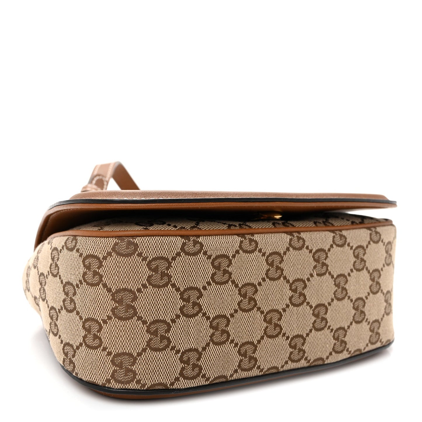 GG Supreme Monogram Calfskin Blondie Small Shoulder Bag Beige Brown