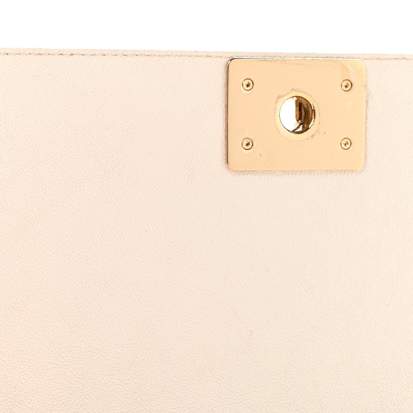 Caviar Quilted New Medium Boy Flap White