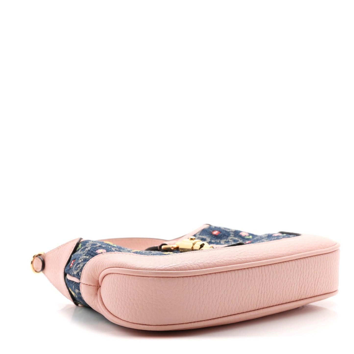New Denim GG Monogram Calfskin Love Parade Mini Jackie 1961 Hobo Light Pink