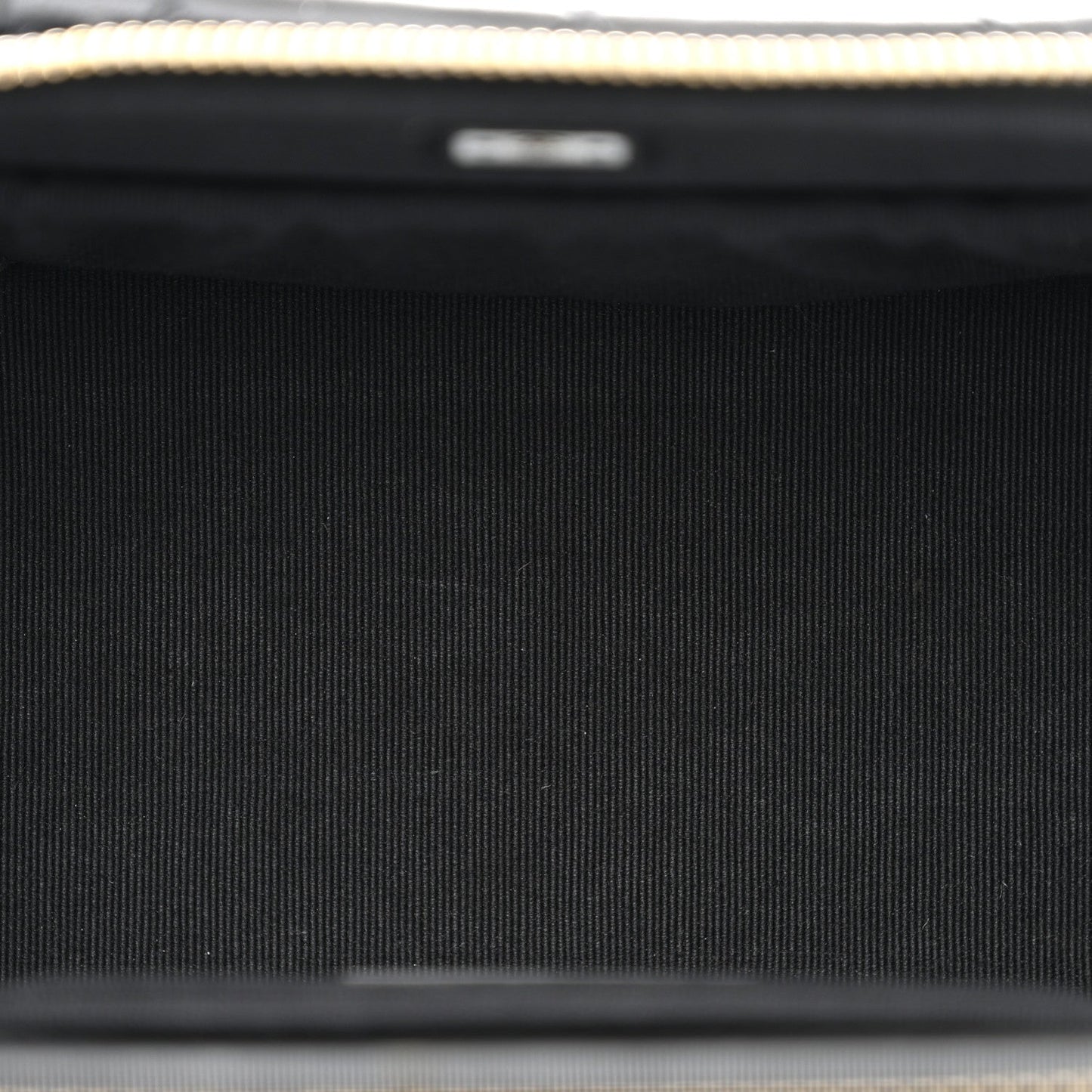 Lambskin Quilted Polly Pocket East West Top Vanity With Chain Black