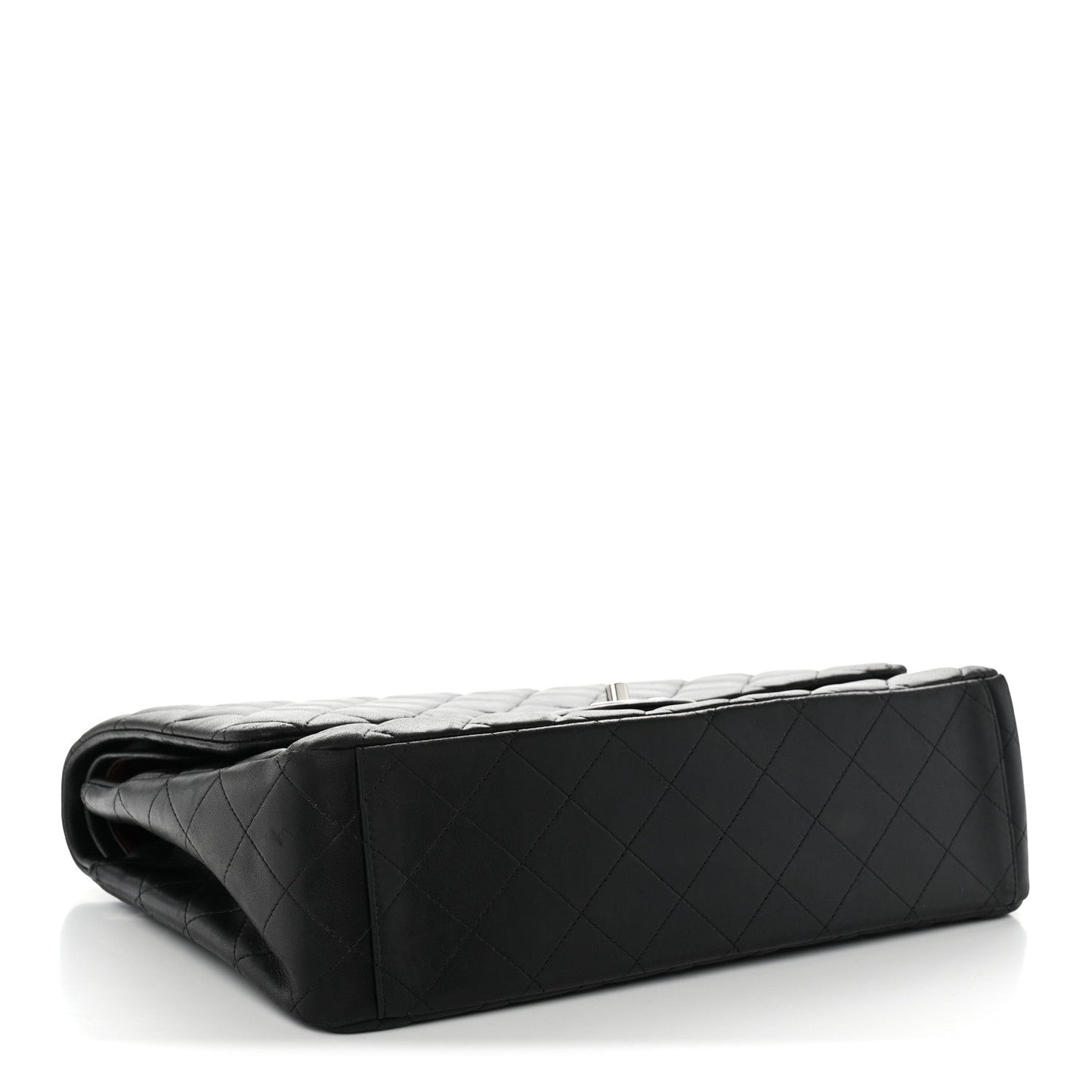 Lambskin Quilted Maxi Double Flap Black