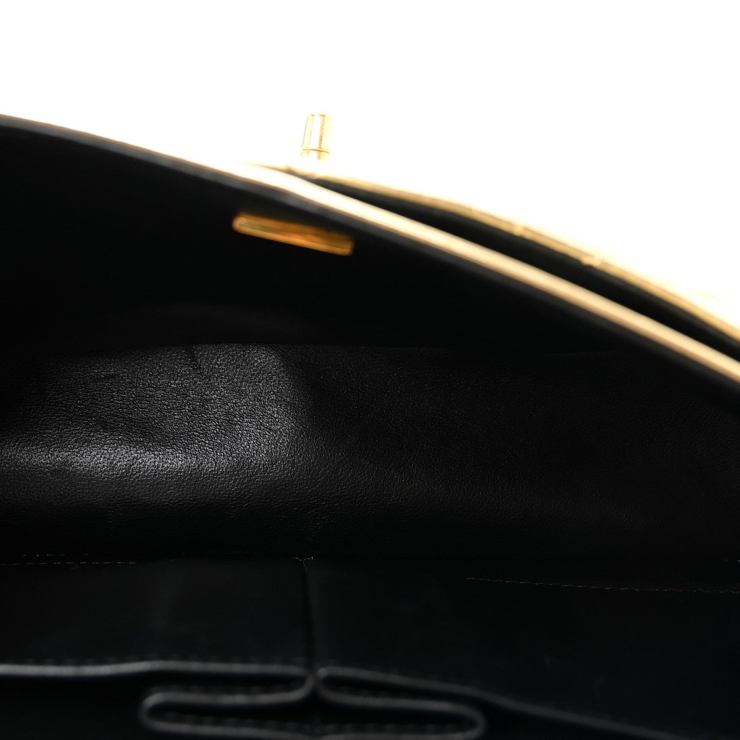 Hammered Metallic Calfskin Quilted Small Double Flap Gold