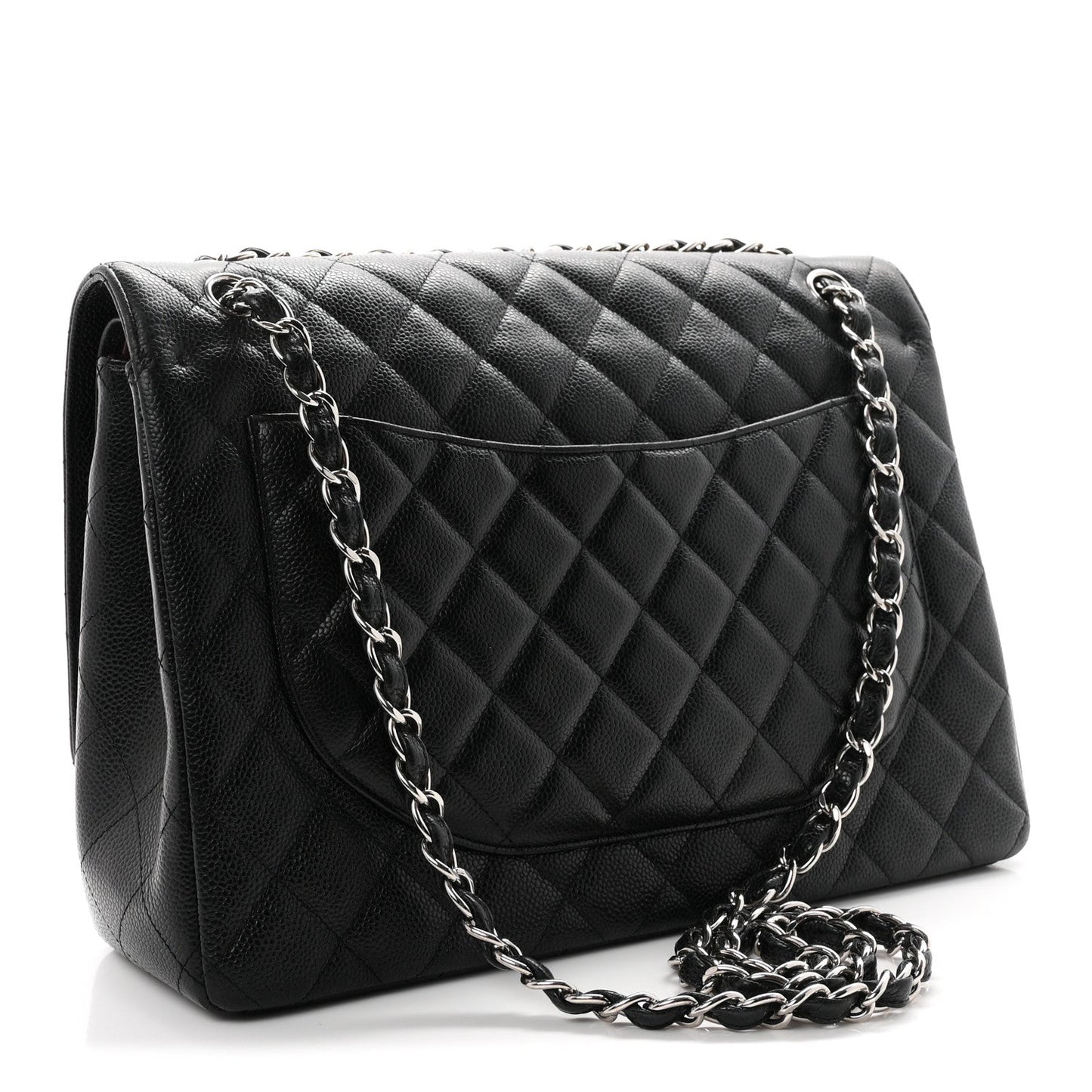 Caviar Quilted Maxi Double Flap Black
