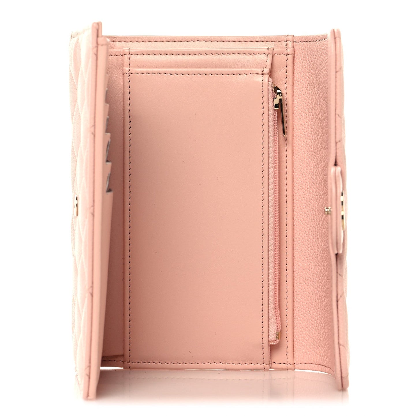 Caviar Quilted Medium Flap Wallet Light Pink