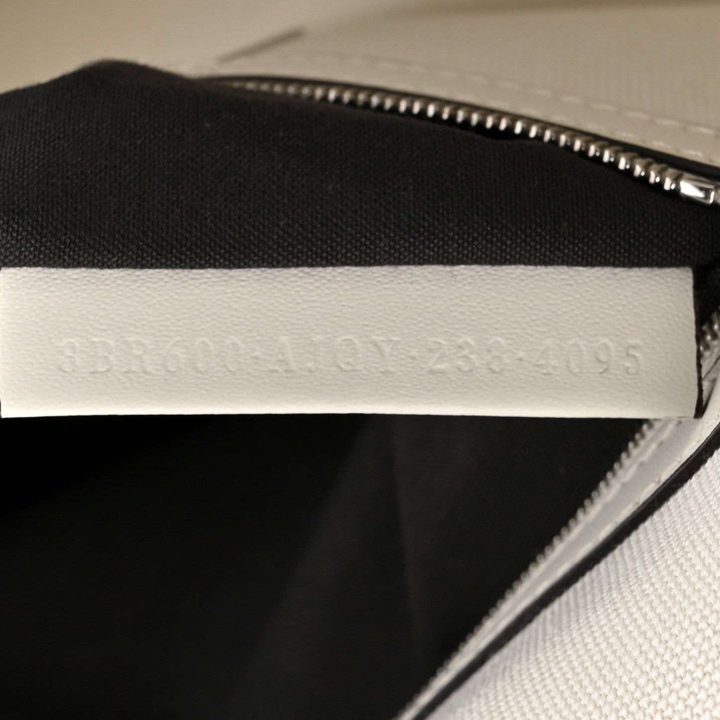 Canvas Vitello King FF Embroidered Baguette White Black