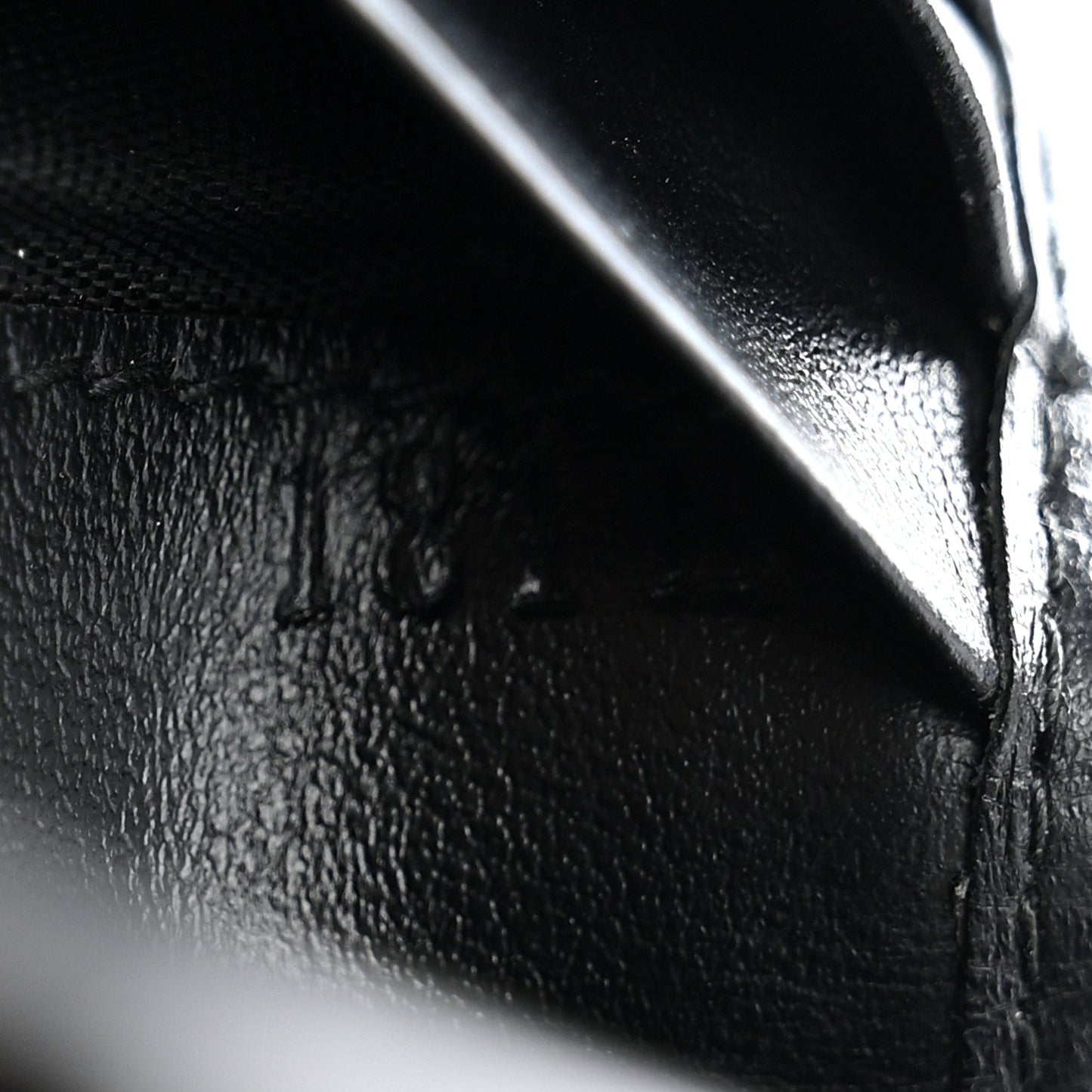 Brushed Calfskin Small Triangle Bi-Fold Wallet Black
