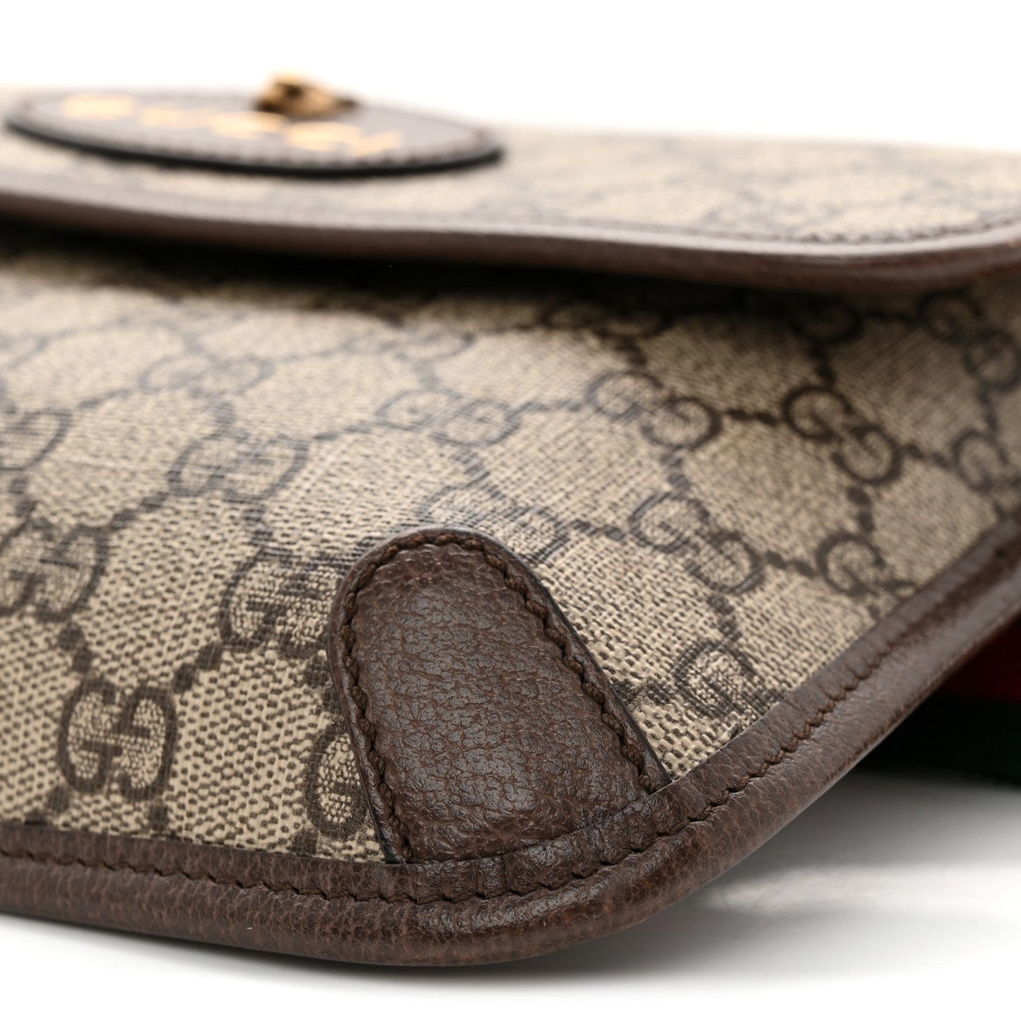 GG Supreme Monogram Neo Vintage Web Belt Bag Brown