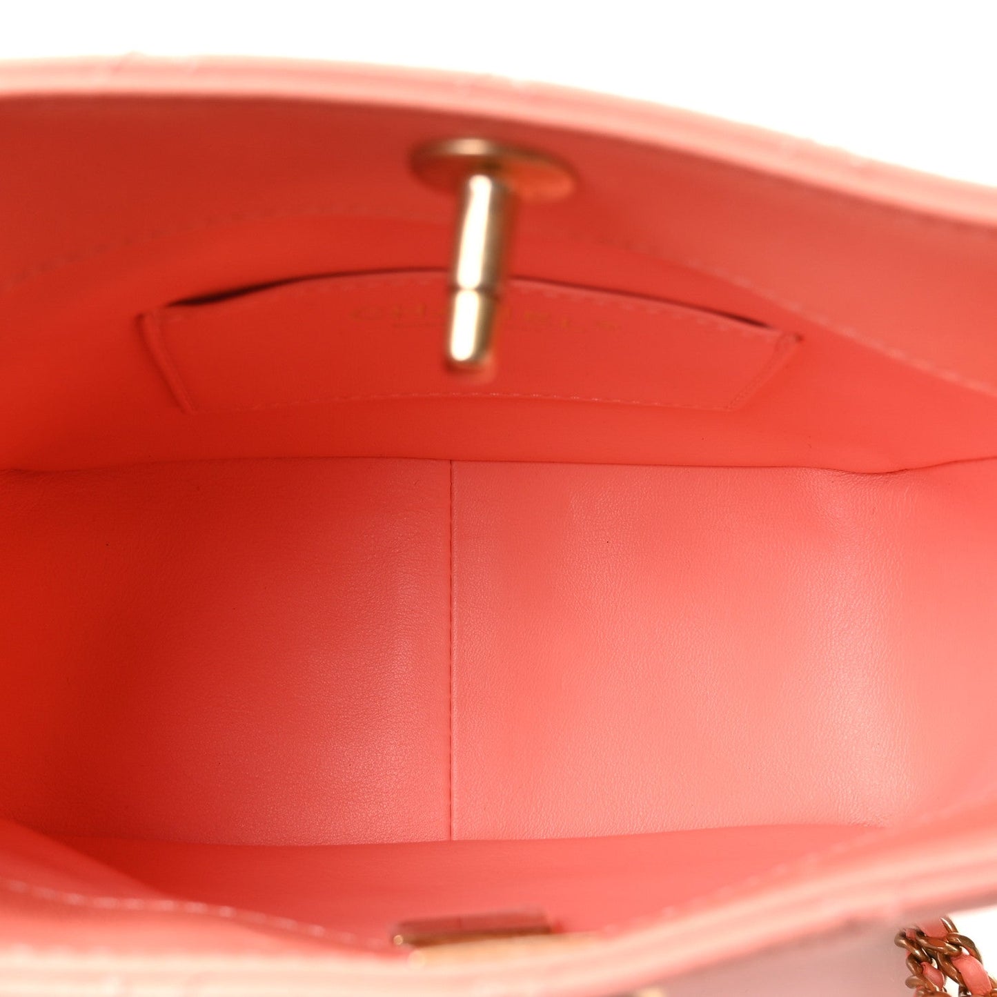 Lambskin Quilted Small Pearl Crush Hobo  Coral