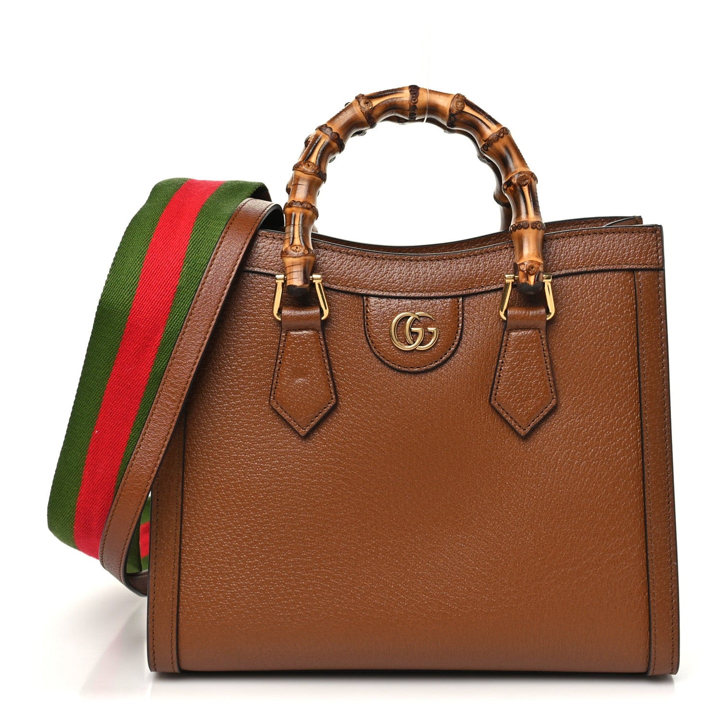 Textured Dollar Calfskin Web Small Diana Tote Bag Cuir Black
