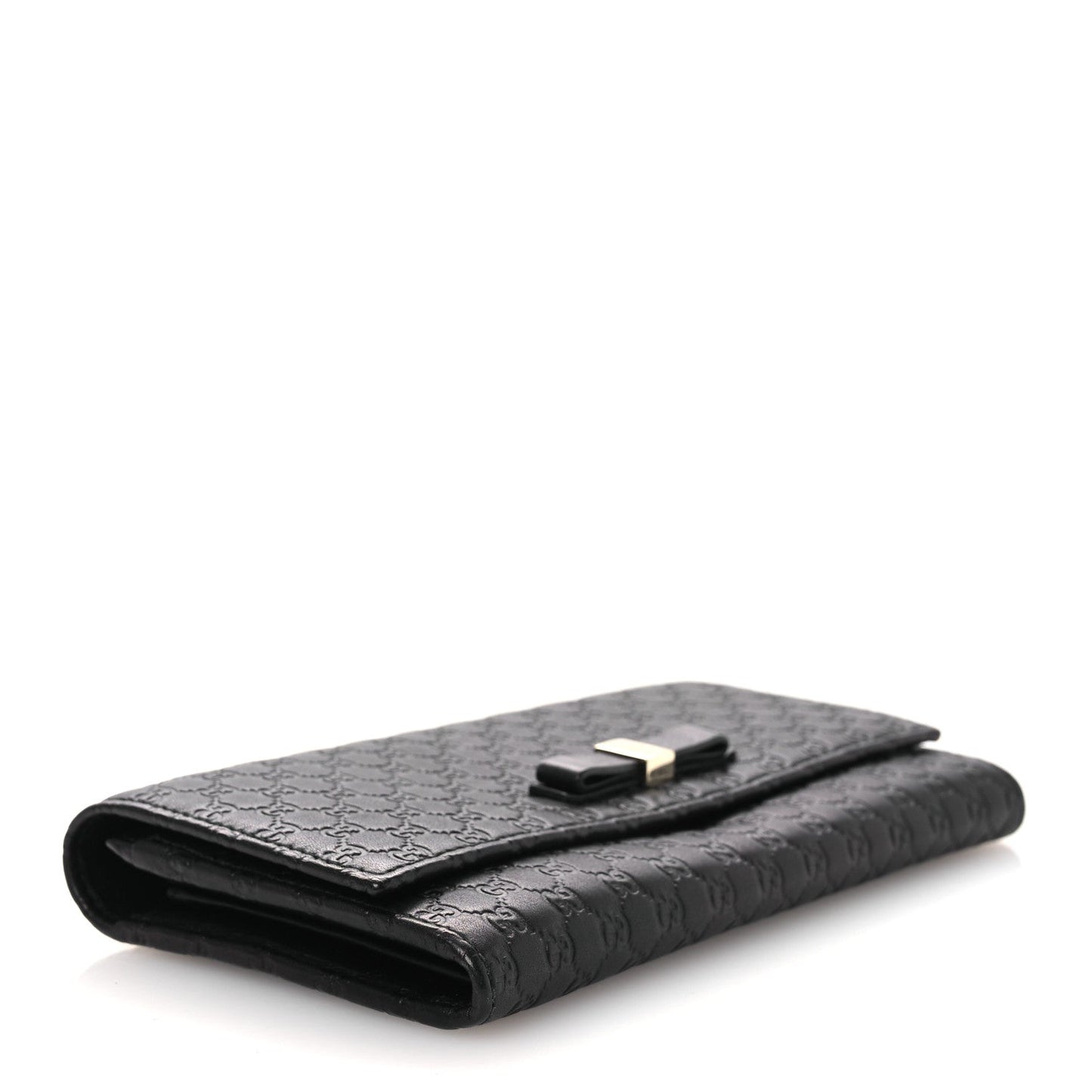 Microguccissima Bow Continental Wallet Black