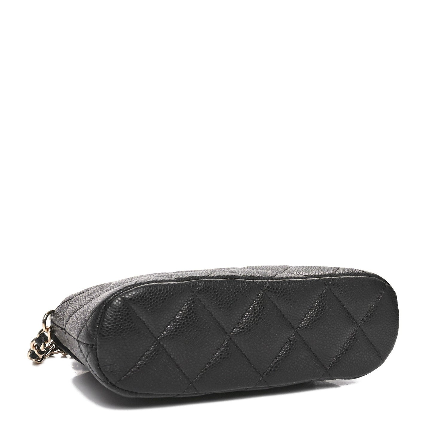 Caviar Quilted Mini Classic Clutch With Chain Black