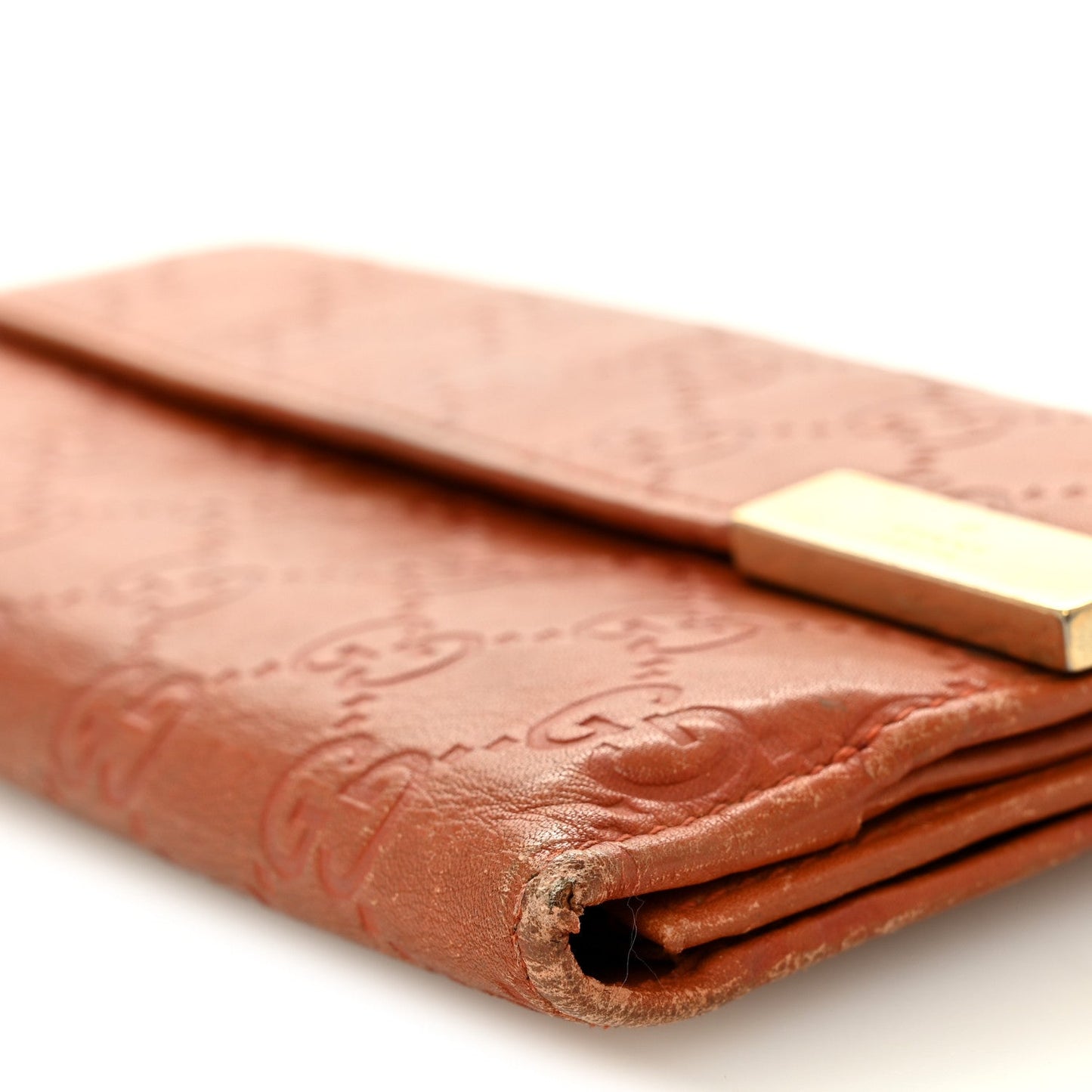 Guccissima Signature Dice Continental Wallet Orange