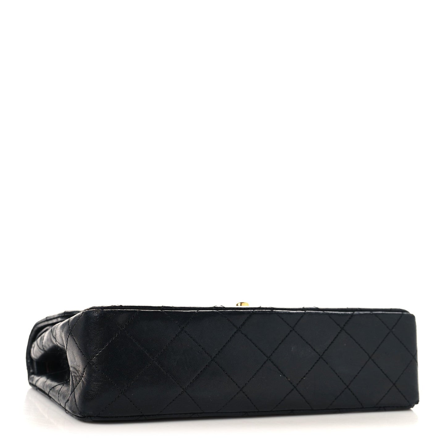 Lambskin Quilted Small Double Flap Black