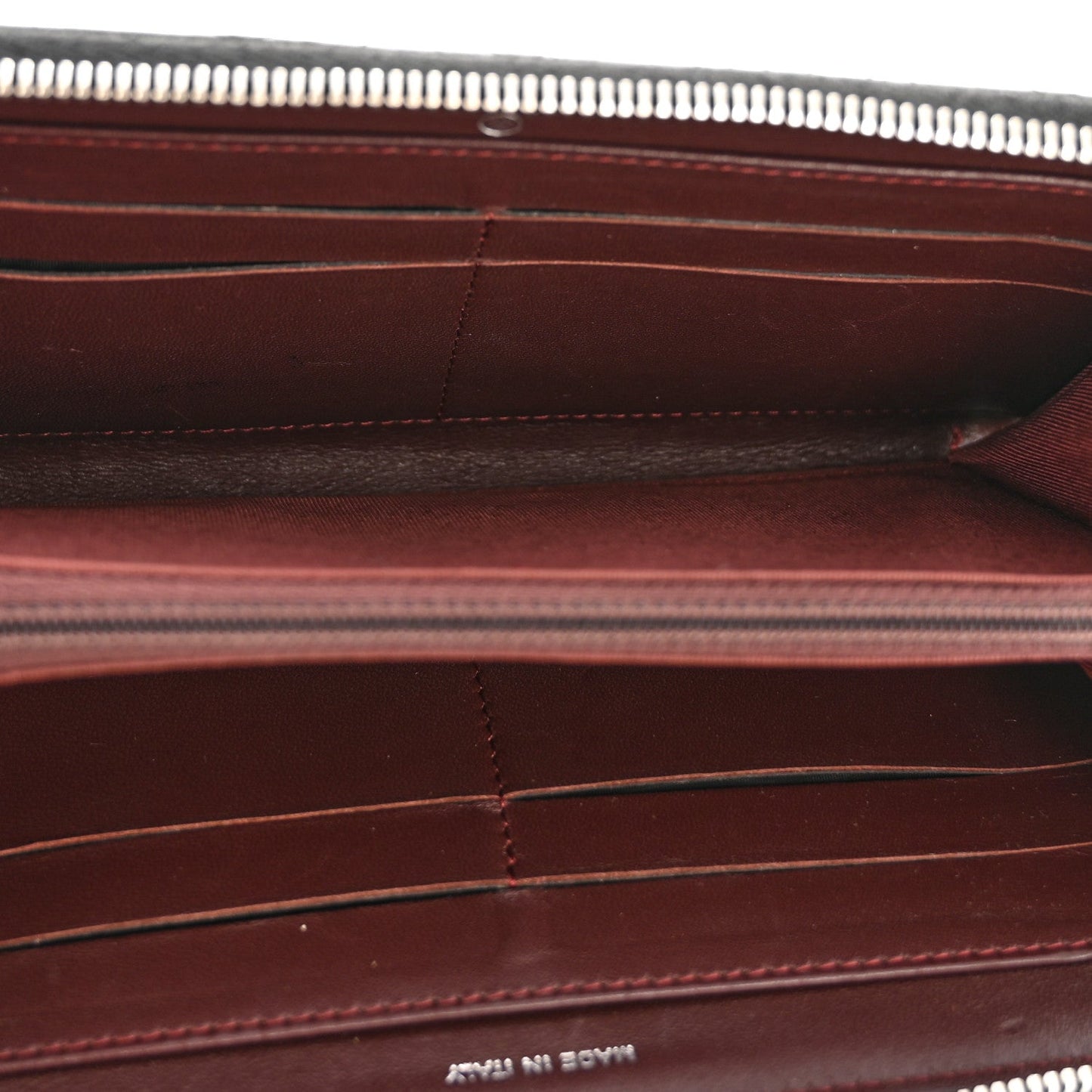 Lambskin Quilted Large Gusset Zip Around Wallet Black