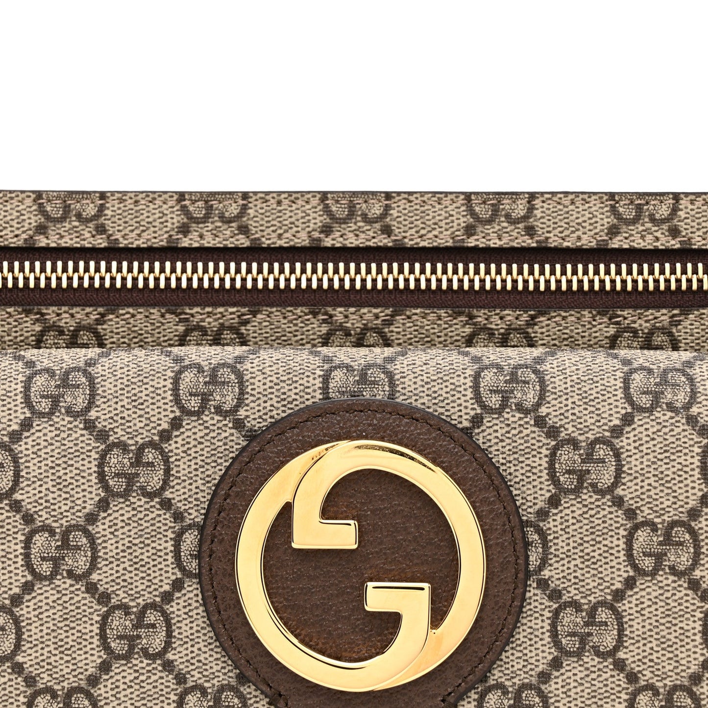 GG Supreme Monogram Textured Dollar Calfskin Blondie Belt Bag Beige Ebony New Acero